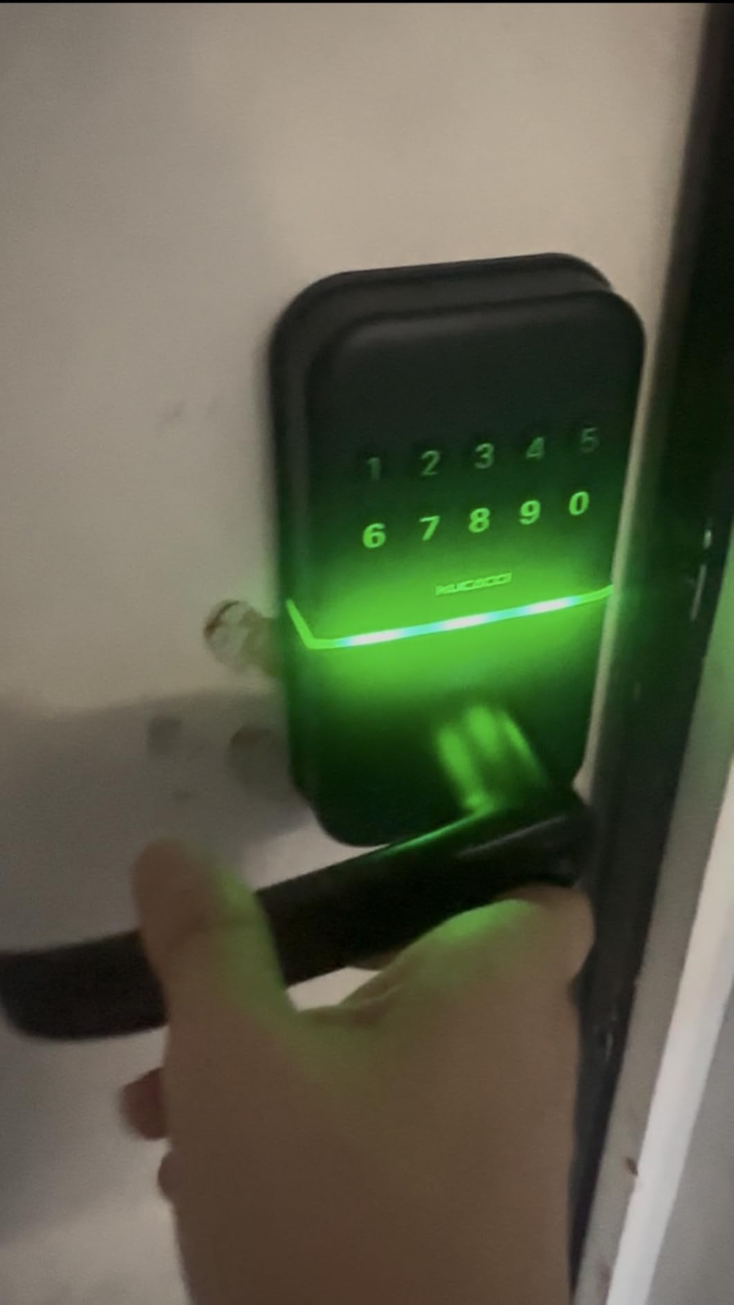 Smart Door Handle Lock with Keypad: Kucacci Keyless Entry Digital Knob for Front Door - Electronic Smart Lock with Keypad - Exterior Code Door Knob - Easy Installation customer photo 2