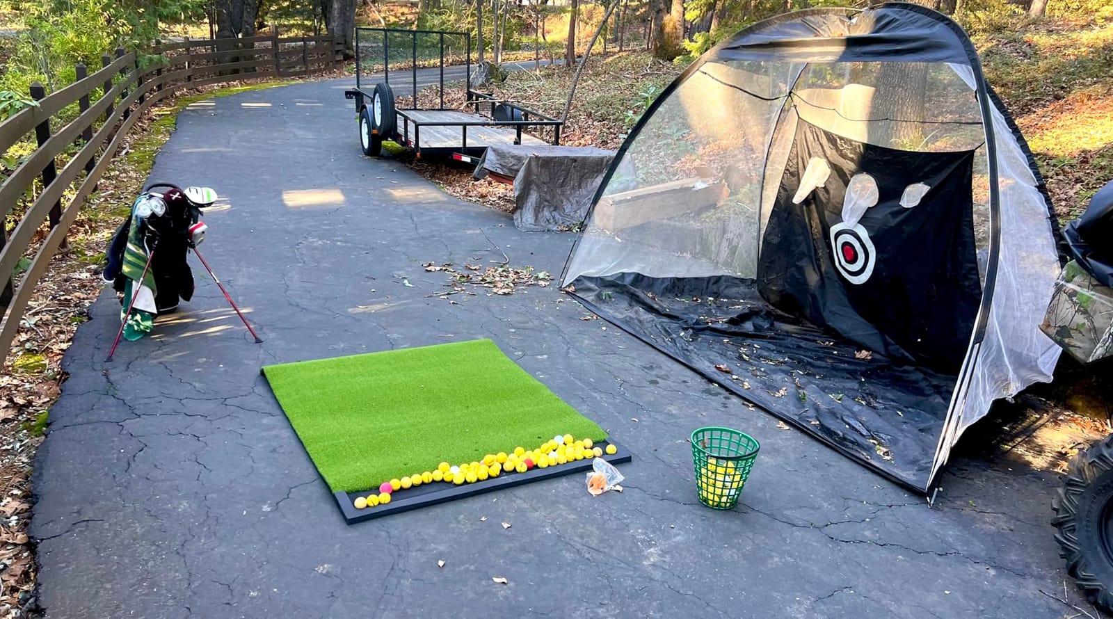 Integrated Golf Hitting Mat with Ball Tray, Thickening Golf Mats Practice Outdoor & Indoor Artificial Turf Matt with 3 Tees customer photo 1