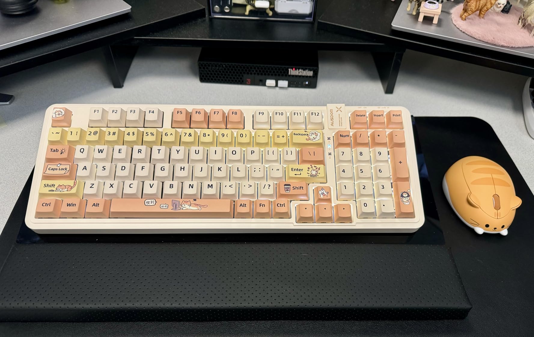 AUSDOM 98Pro Silent Mechanical Keyboard, Wireless Hot Swappable Gaming Keyboard with Backlit, Gasket Structure, Pre-lubed Tactile Switches, 2.4GHz/Type-C/Bluetooth Custom Keyboards (Green & White-Silent) customer photo 2