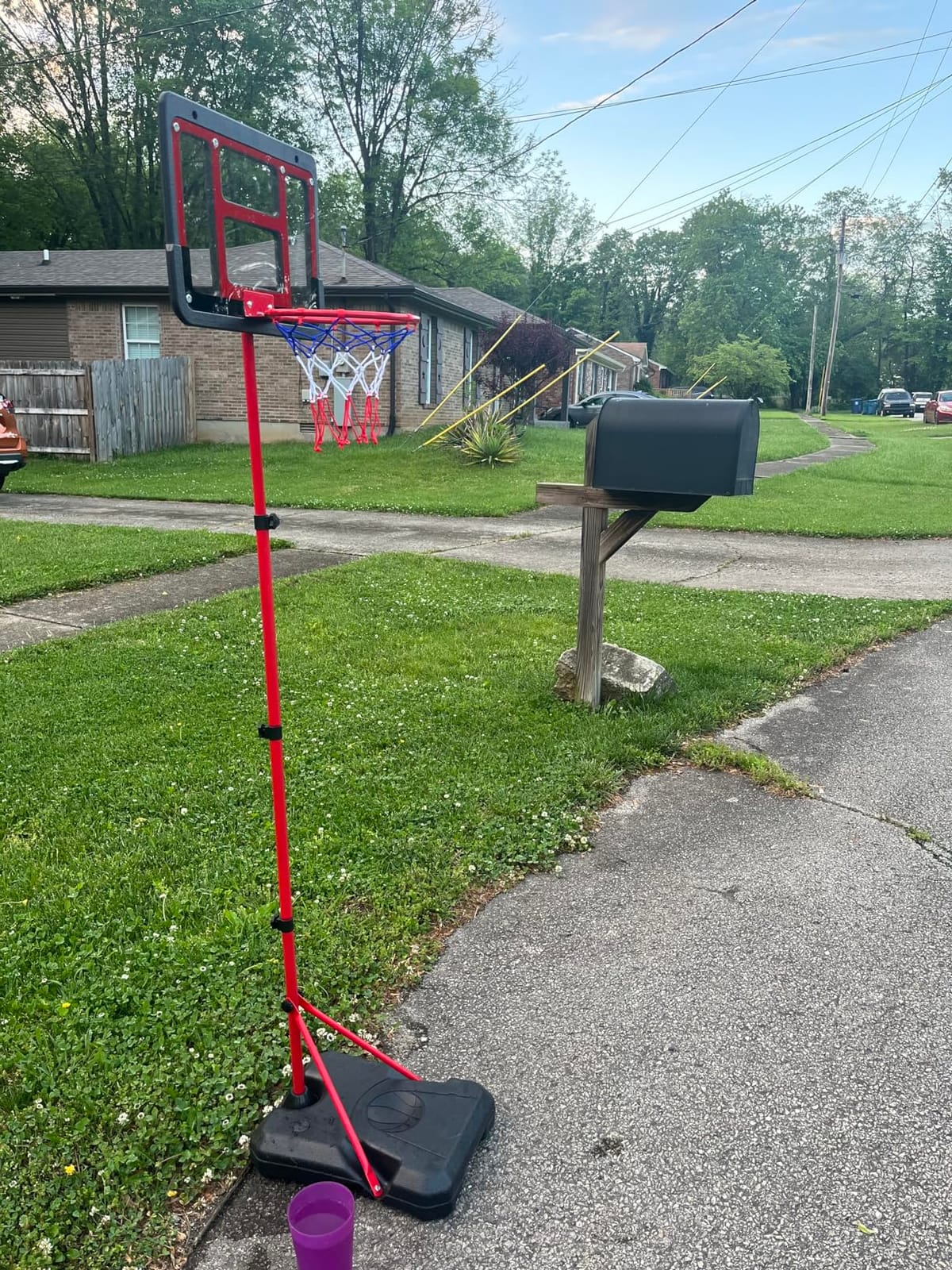Kids Adjustable Basketball Hoop, Sport Outdoor Toys for 3-8 Year Gift(Blue) customer photo 1
