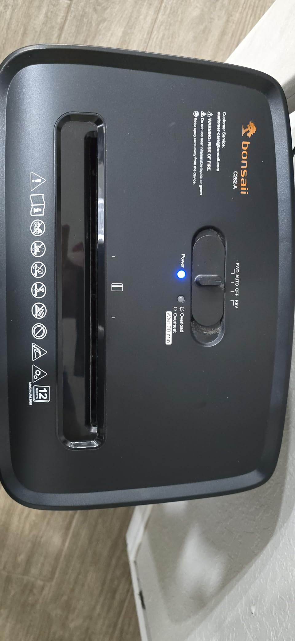 Bonsaii 12-Sheet Cross Cut Heavy Duty Paper Shredder for Home Office | P-4 Security Level, Jam-Proof System, 5.5Gal Pullout Bin with Casters, Shredder for CDs & Credit Card C282-A customer photo 1