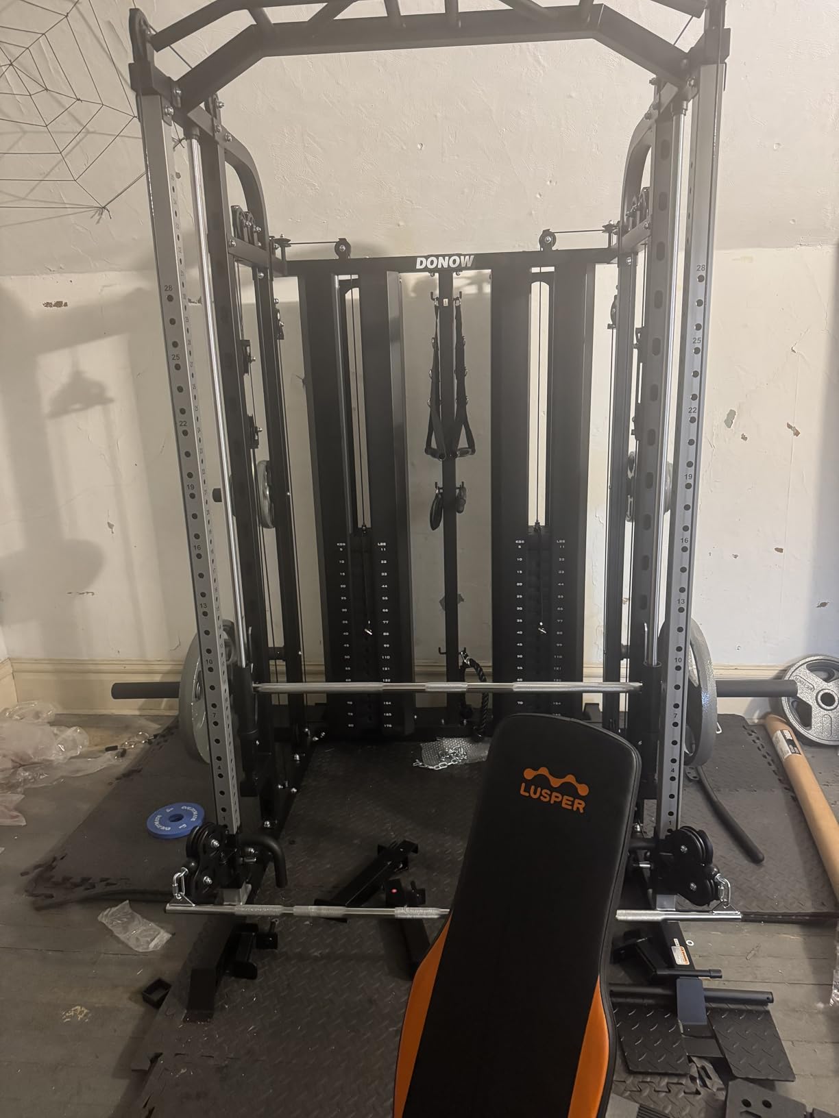 DONOW Smith Machine with Weight Stacks Home Gym System Cable Crossover customer photo 1