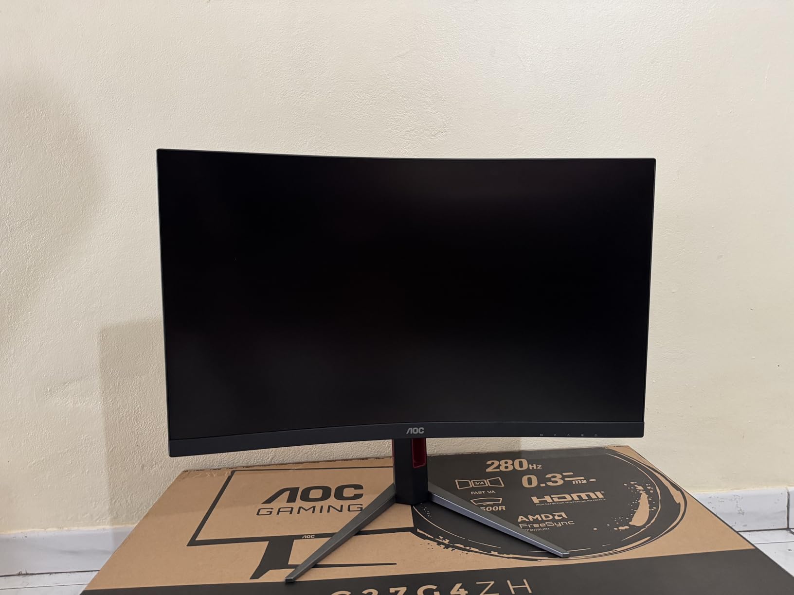 AOC 27 Inch Curved Gaming Monitor FHD 280Hz VA 0.3ms HDR, C27G4ZH, 1920x1080 Computer Monitor, FreeSync Premium, HDR, DP 1.4, HDMI 2.0, Earphone Out, Console Ready, 3-Year Zero-Bright-Dot customer photo 1