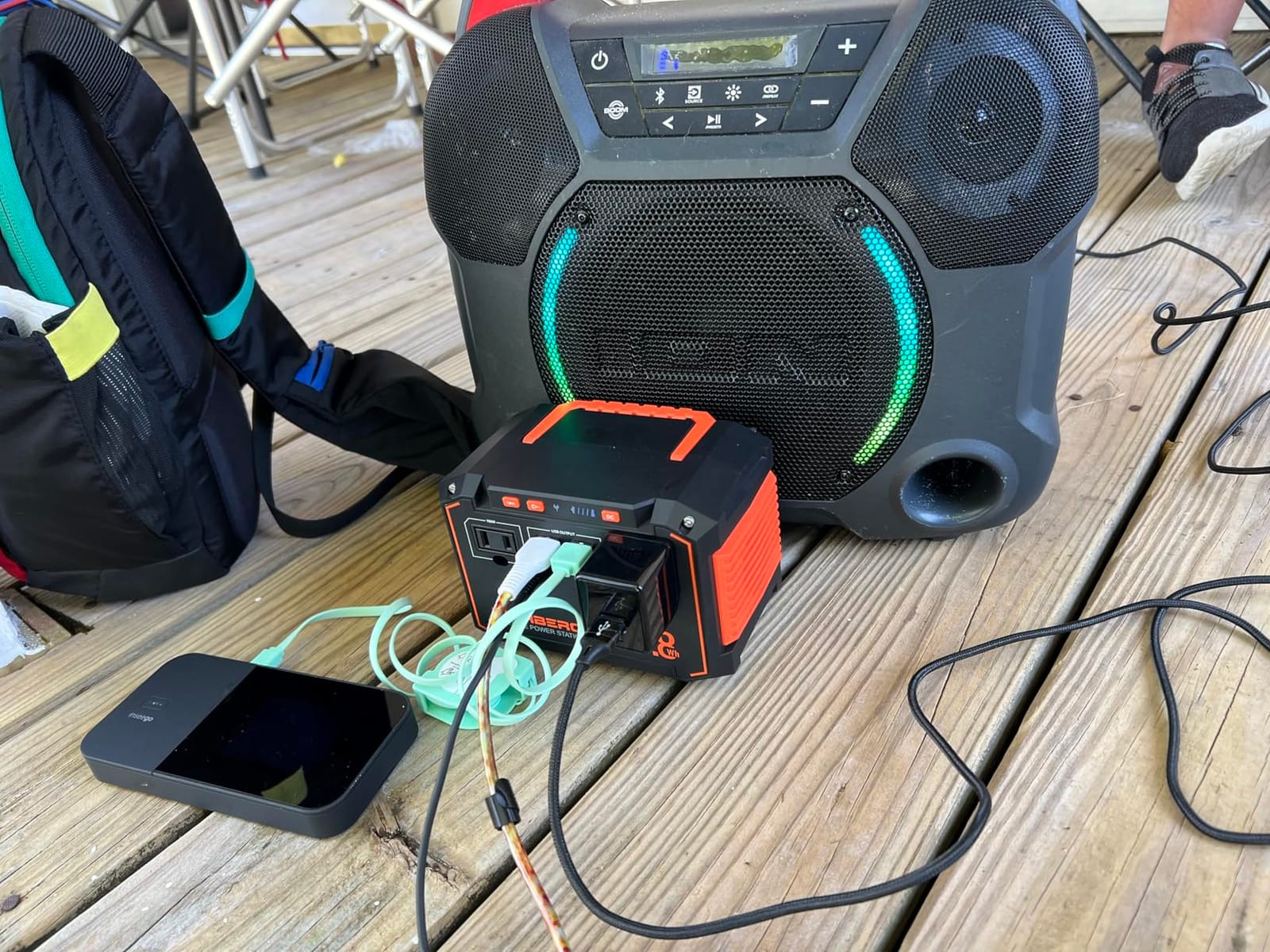MARBERO Portable Power Station 350W Peak Camping Solar Generator Laptop Charger 296Wh Power Bank with AC Outlet 110V with Multi-Output LED Flashlights for CPAP Home Camping Hurricane Emergency customer photo 2