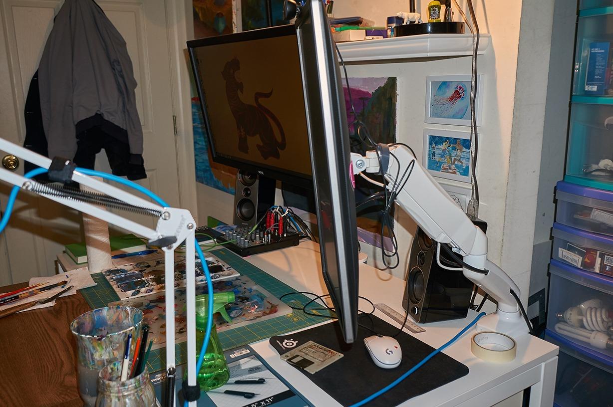 ONKRON Heavy Duty Monitor Arm 17-57 Inch, 59.4 lbs, max VESA 200x200, Black | Ultrawide monitor mount with 23