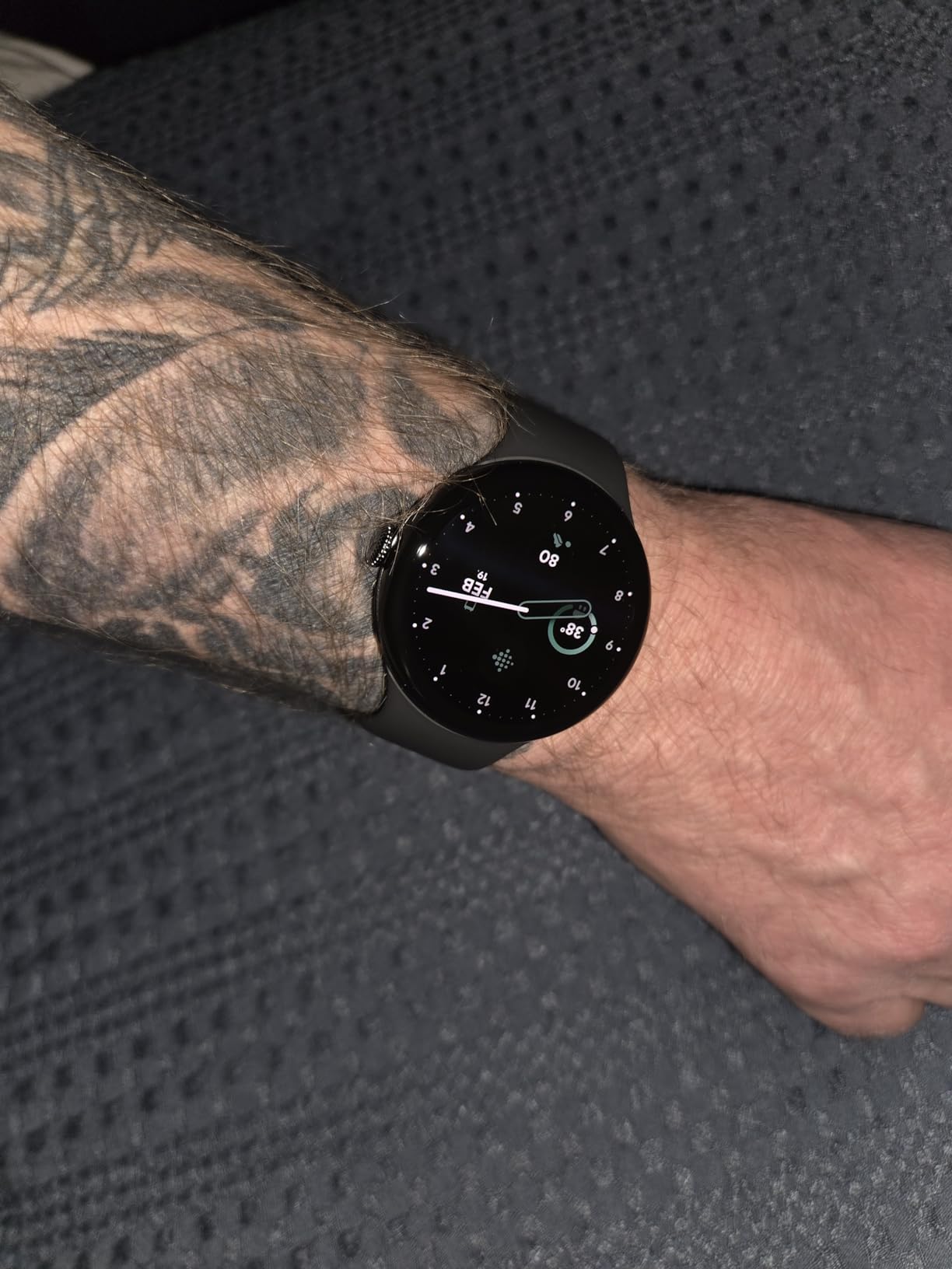 Google Pixel Watch 3 (45mm) 2024 Model - Android Smartwatch, Heart Rate Tracking, Fitbit Advanced Running, Fitness Insights, 24-Hour Battery - Matte Hazel Aluminum Case - Hazel Band - Wi-Fi customer photo 2