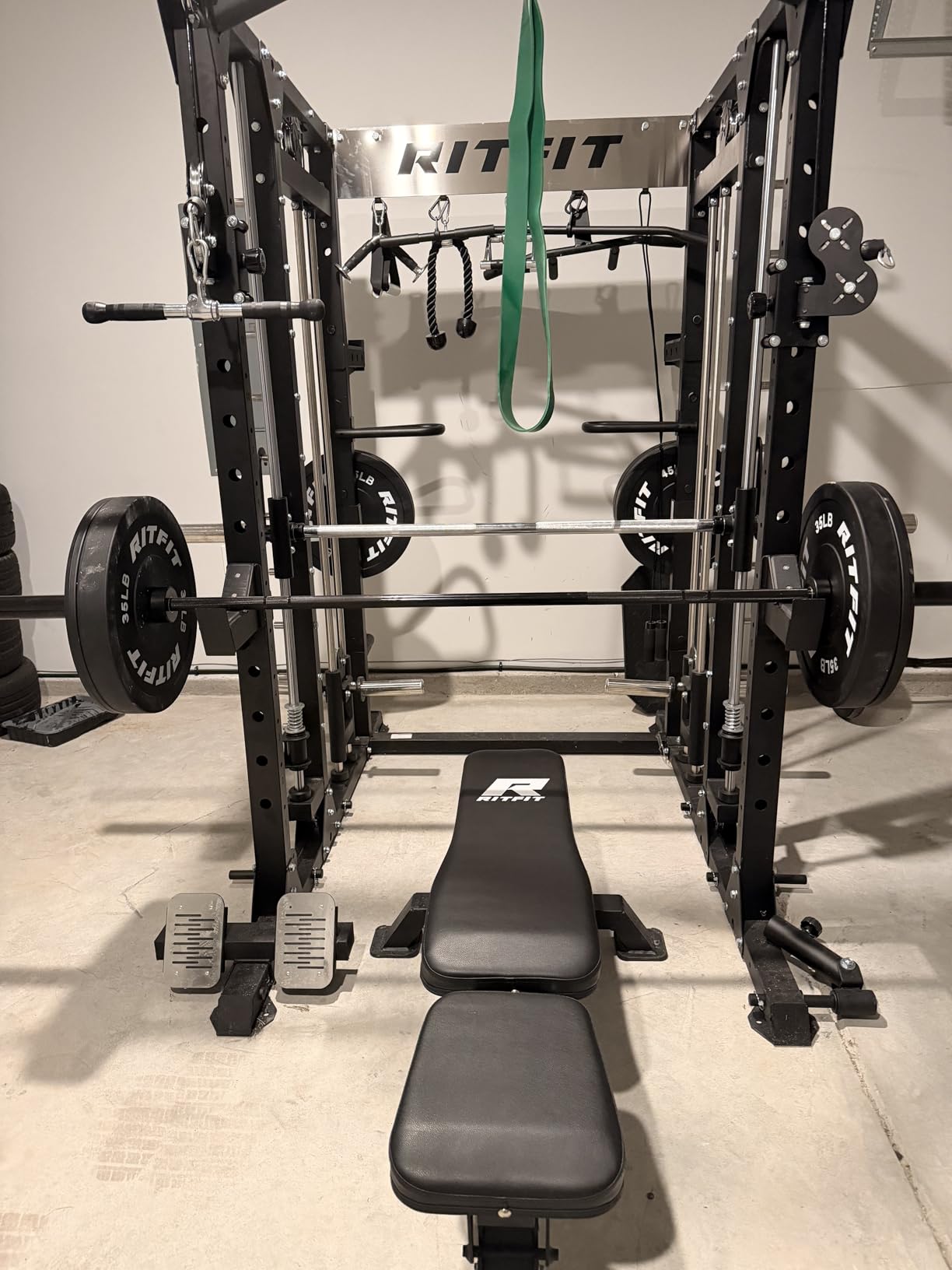 HANDBODE 7 ft Olympic Barbell, 45 lb Weight Bar, 2-Inch Sleeves customer photo 1