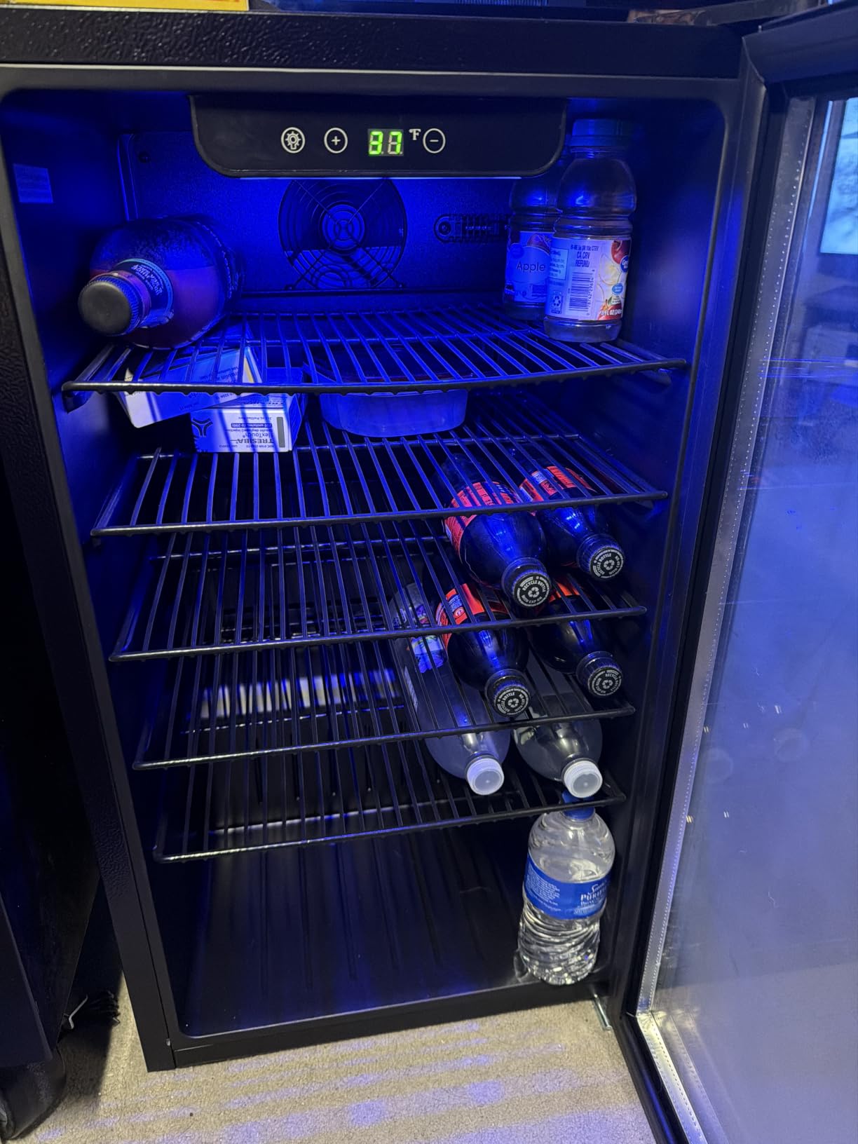 EUHOMY 24 Can Mini Fridge, 18L Beverage Refrigerator with Quiet Compressor | 0.6 Cu.ft Capacity, 40F to 61F, Countertop, Digital Temperature Control, Removable Shelves, LED Light, Home Bar Office Use customer photo 2