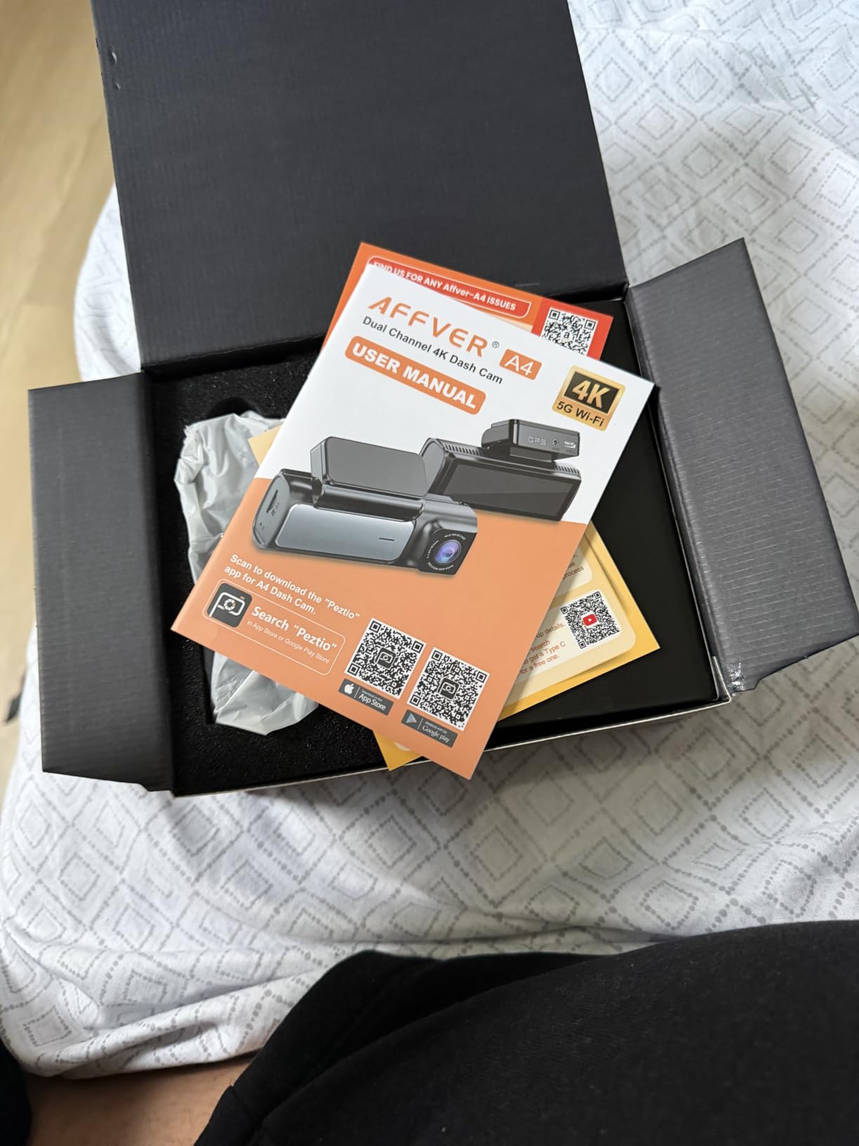 Affver 4K+2.5K Dash Cam Front and Rear, Built-in 5G WiFi 6 GPS Dual Dashcam | 64GB Card Included, 3.59