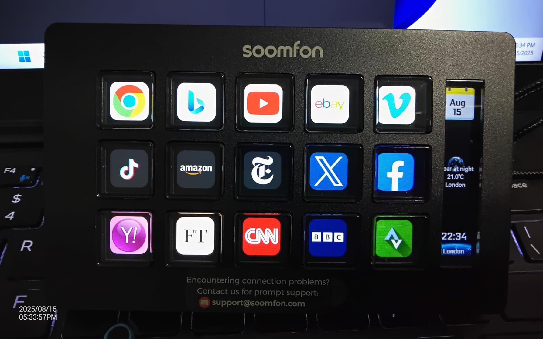 SOOMFON Stream Controller Studio Control Deck 15 Macro Keys and Dashboard | 15 Customized LCD Buttons to Trigger Actions, Compatible with OBS, Twitch, YouTube, for Live Streaming Video Editing, Black customer photo 1