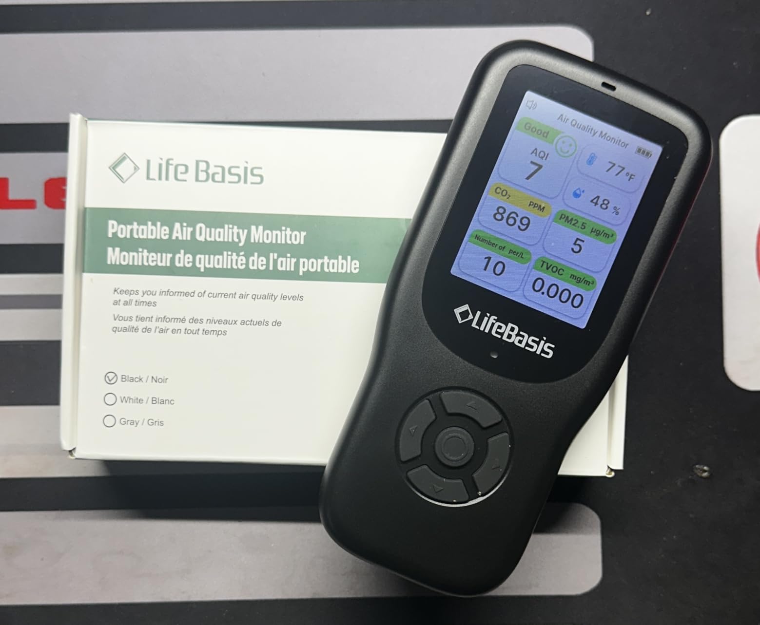 LifeBasis Air Quality Monitor Indoor, 11-in-1 Air Quality Detector customer photo 2