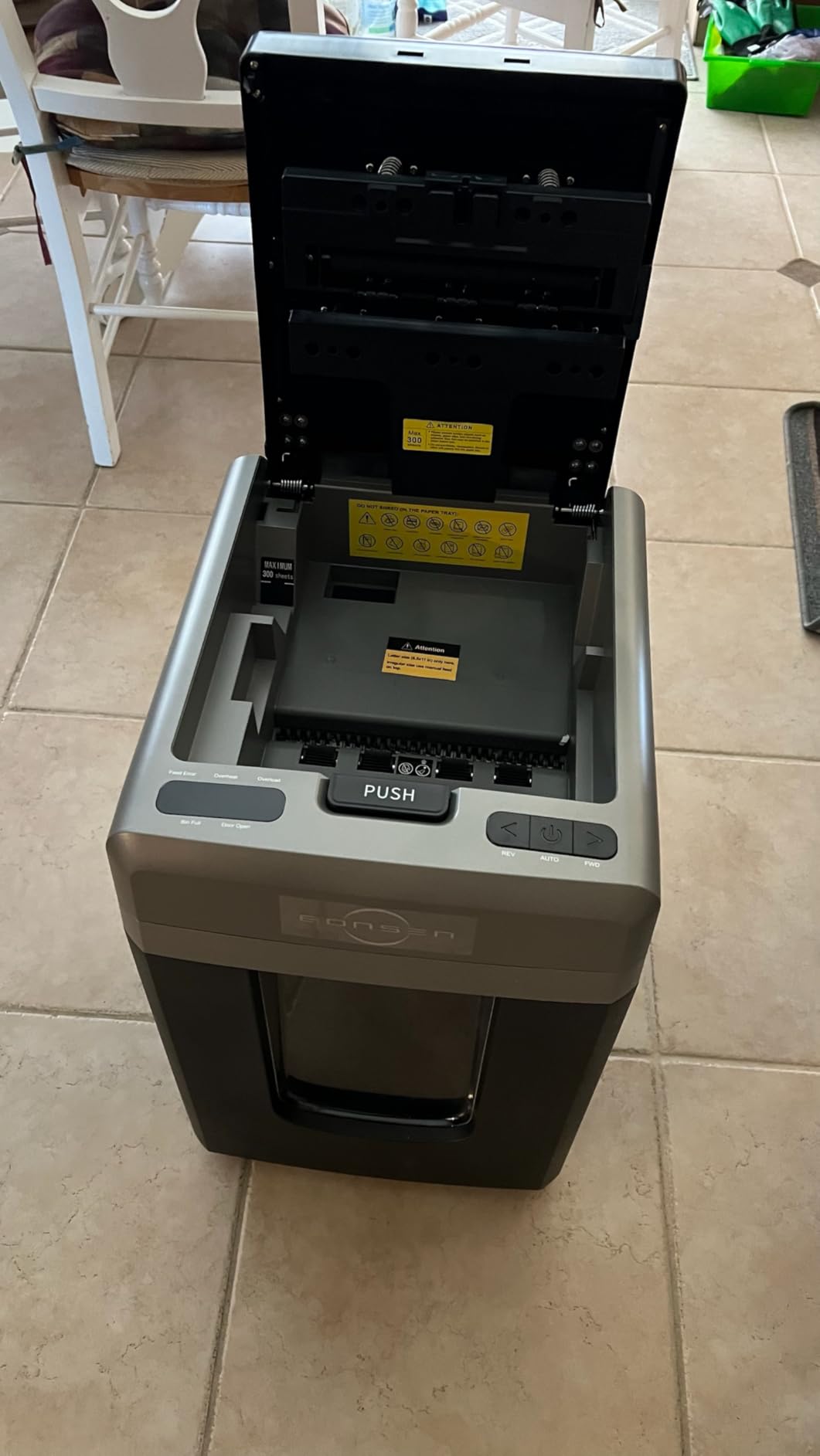 BONSEN 300-Sheet Auto Feed Micro Cut Heavy Duty Paper Shredder for Office customer photo 2