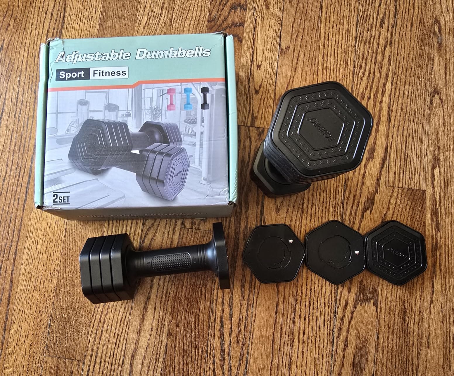 EQUIPRO Adjustable Dumbbell Set, 4 in 1 Free Weights Dumbbells Set for Women, Weights for Women at Home, 2lb 3lb 4lb 5lb with TPU Soft Rubber Handle for Home Gym Exercise Training customer photo 1
