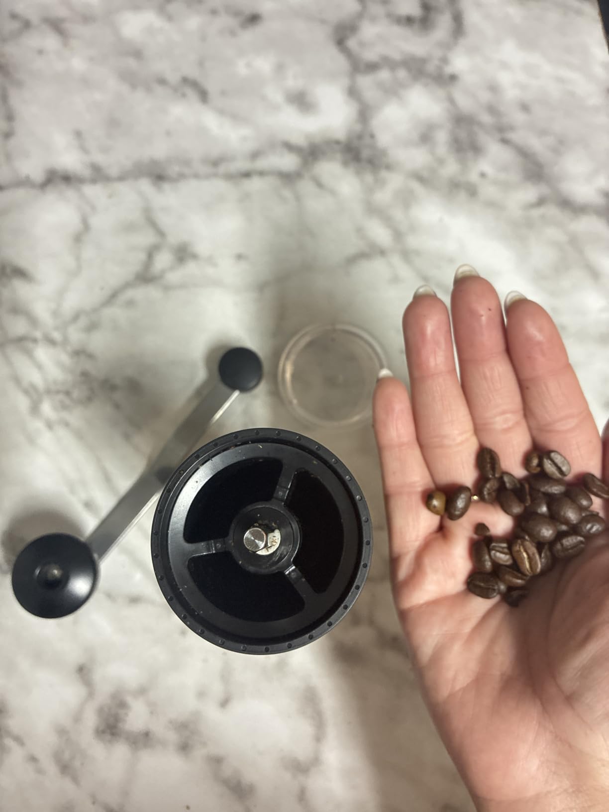 CEVING Mini Manual Coffee Grinder With 40 Adjustable Settings, Black | Portable Hand Coffee Bean Mill with Ceramic Conical Burrs, 30g Capacity customer photo 1