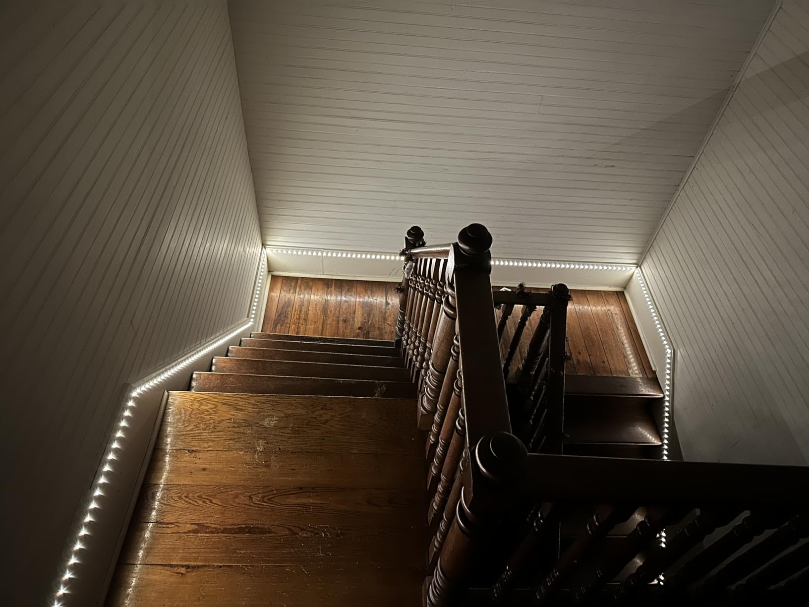 Dual Motion Sensor Light Indoor - Plug-in Adjustable LED Step Stair Light Strip with Double Sensor Detection, Timer & Dimmer for Staircase, Hallway, Bedroom (16.4FT 3000K Warm White) customer photo 2
