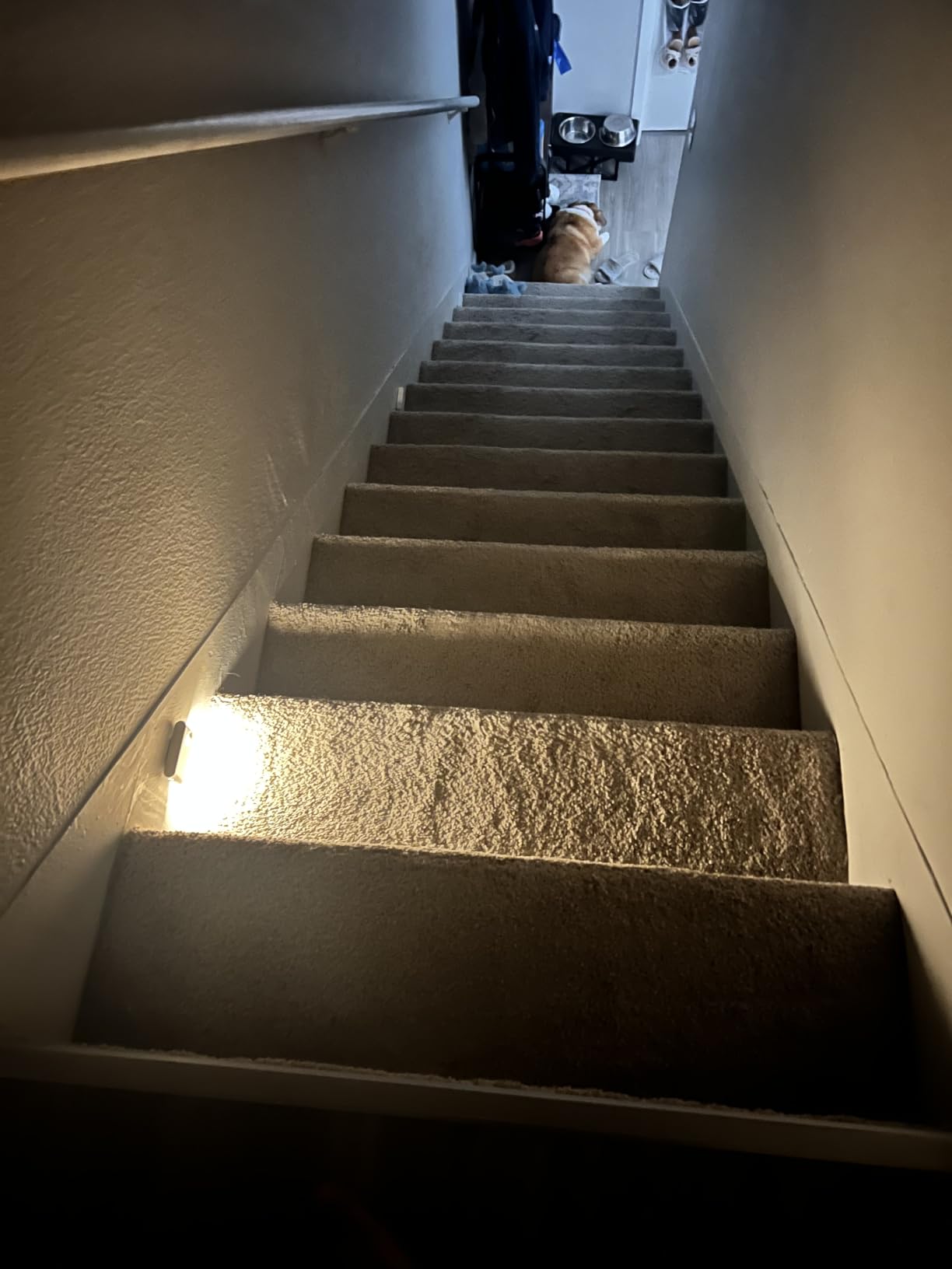 WILLED Stair Lights Indoor,Warm White Rechargeable Night Light,Wireless Motion Sensor Night Light,Battery Stick On Lights for Stairway,Hallway,Kitchen,Closet,Cabinet,Bedroom,Kids' Room(4-Pack) customer photo 1
