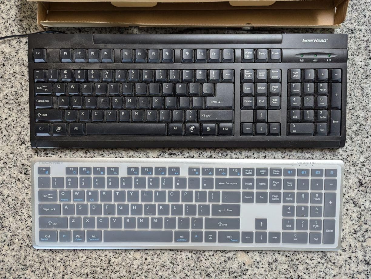 TECKNET Bluetooth Keyboard Rechargeable 4-Device (2.4G+BT) Free Switching | Multi-device Connection, Ultra-Slim, Numeric Pad, Quiet Full Size Wireless Keyboard for PC/Laptop/Smart TV/Phone, 12 Hot Keys customer photo 2