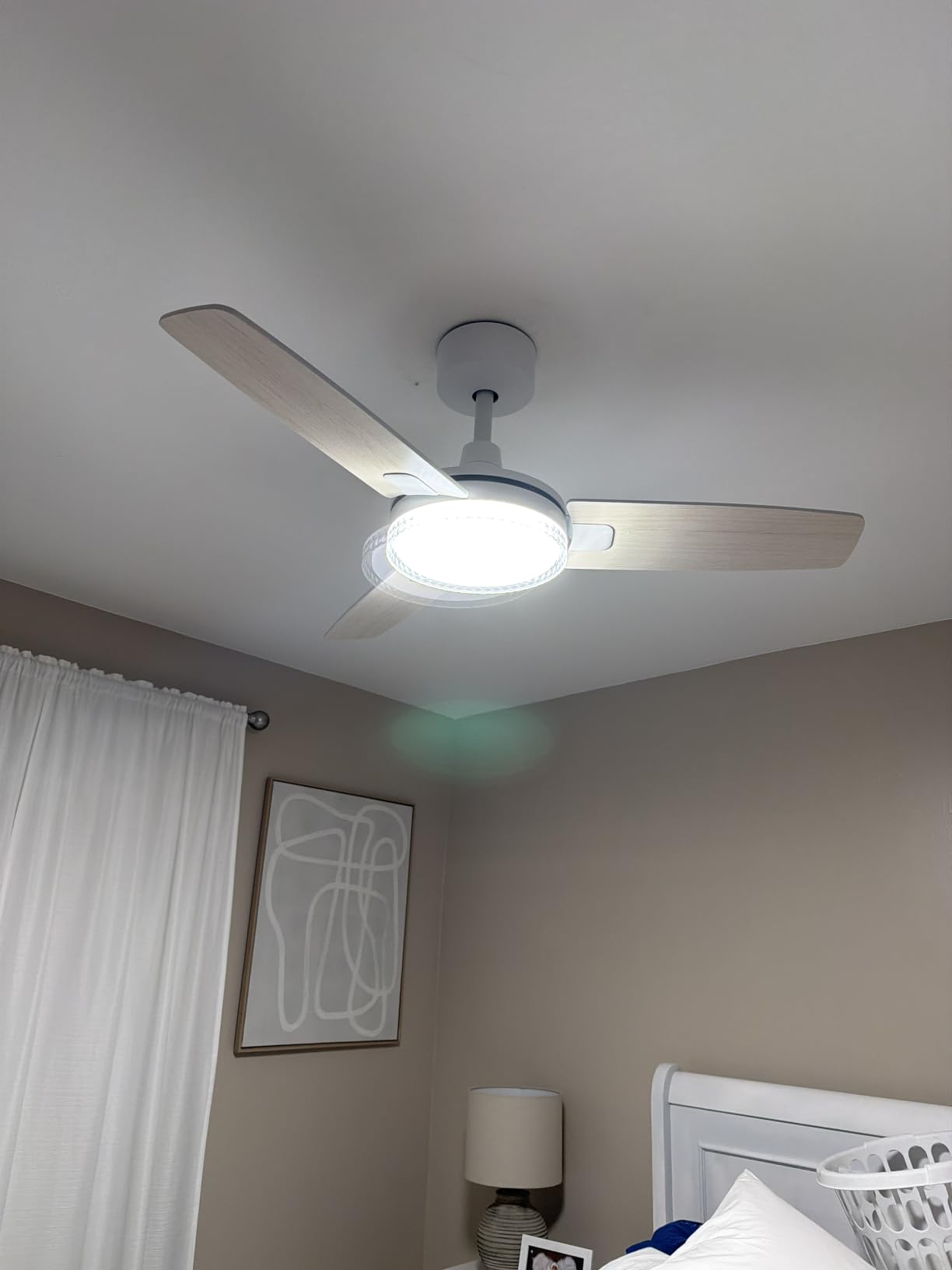 DREO Bedroom Ceiling Fan with Lights, Quiet DC Motor, 22db,Quick-Install, Powerful Airflow, 6 Speeds with Remote, Reversible, 6-Level Dimmable, 5CCT, Black,42