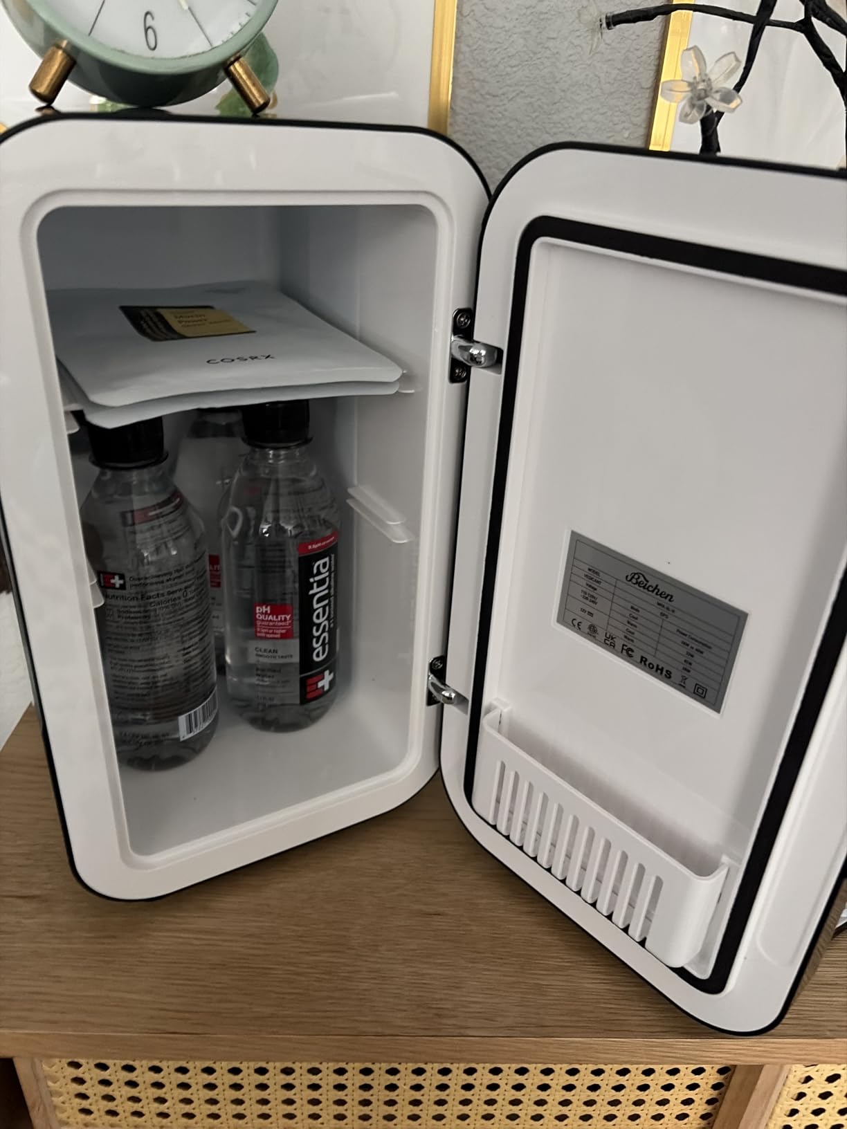 BEICHEN Mini Fridge,6 Liter / 8 Can Small Fridge for Bedroom, Car, Office | Cooler & Warmer for Food, Drinks, Skincare,Energy Saving, Low Noise,110V Ac/12V Dc,Compact & Portable,BLACK customer photo 2