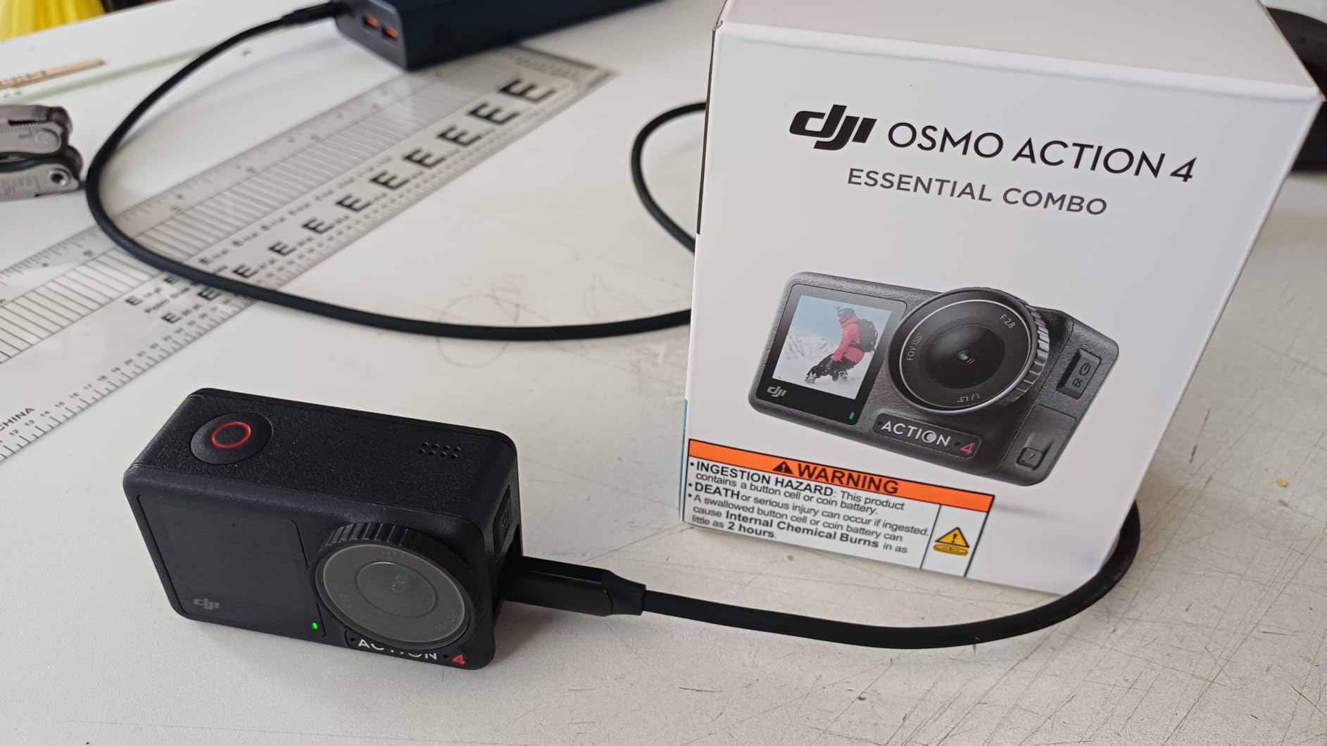 DJI Osmo Action 4 Essential Combo, Waterproof Action Camera Vlogging Camera | 1/1.3