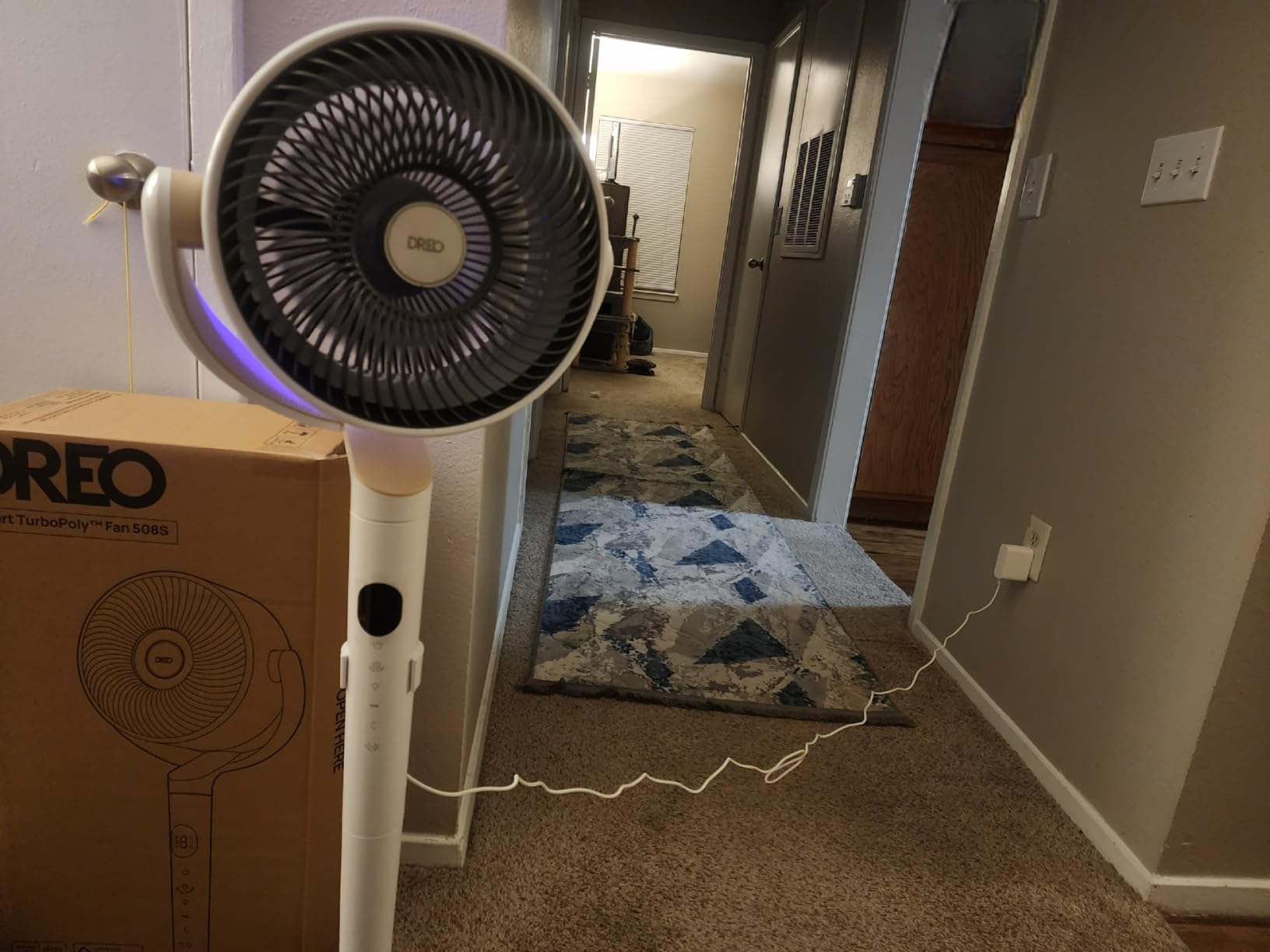 DREO Smart Pedestal Fan for Bedroom, 120°+120° Omni-Directional Oscillating customer photo 1