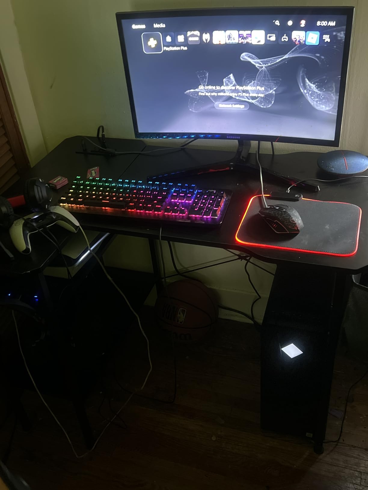 Acrolix L Shaped Gaming Desk 40 Inch - Computer Corner Desk with Power Outlets, Reversible Shelves & Storage Bag for Home Office, PC Gaming Table, Black Carbon customer photo 2