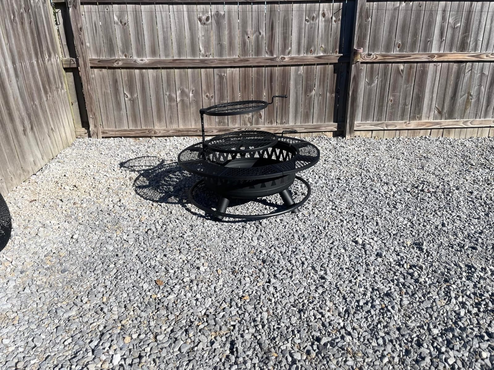 47 Inch Outdoor Fire Pit with 2 Grills, Wood Burning Large Fireplace Table customer photo 1