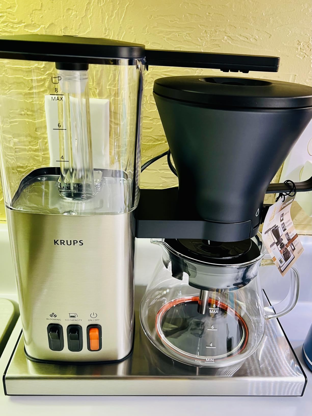 KRUPS Essential Brewer 8 Cup Drip Coffee Maker Machine, SCA-Certified, Blooming Technology, Barista-Quality, Pour Over Coffee Machine, Easy to Clean, Stainless Steel Design, Silver customer photo 1