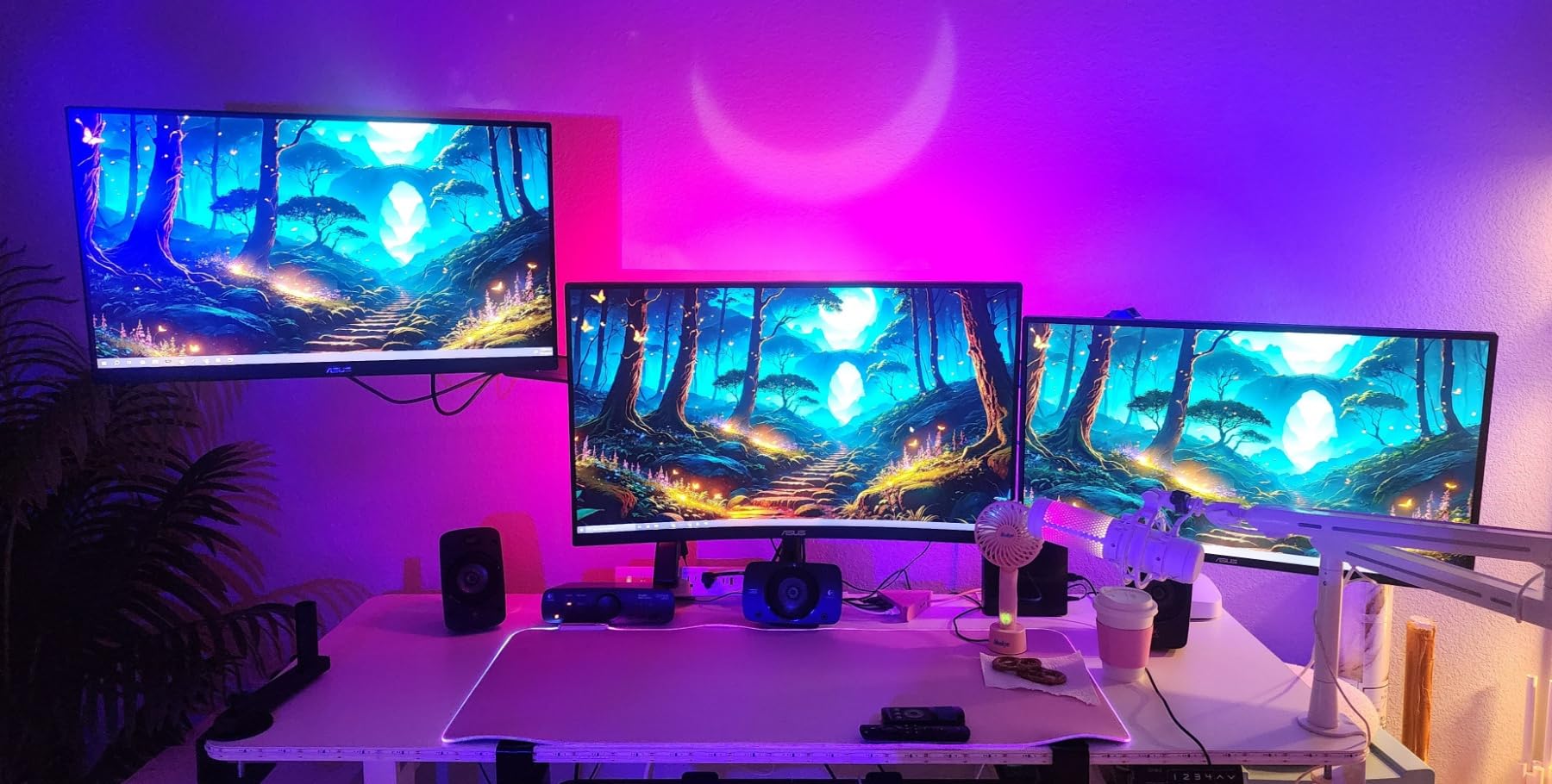 Triple Monitor Desk Mount for Computer Screens up to 32