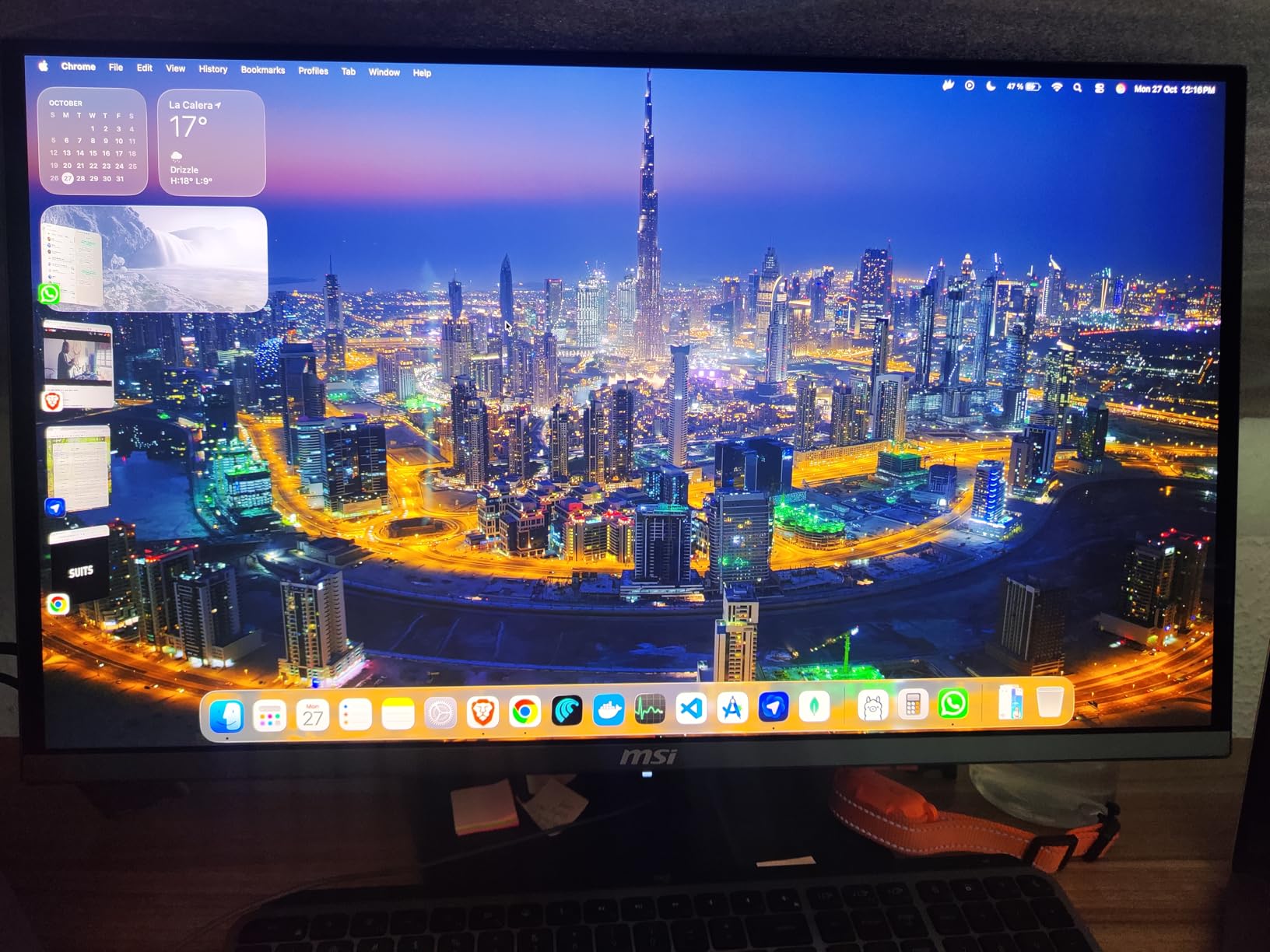 msi MPG 272URX QD-OLED 27 Inch 4K UHD Gaming Monitor - 3840 x 2160 QD-OLED Panel, EL Gen3, 240Hz / 0.03ms, 99% DCI-P3, DisplayHDR True Black 400, KVM, DP 2.1a, HDMI 2.1, USB Type-C 98W customer photo 1