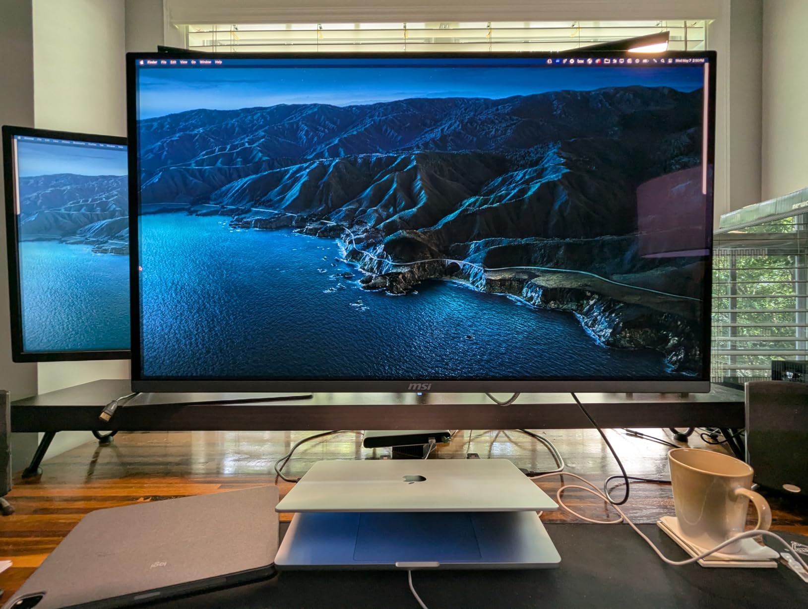 VIVO Heavy Duty Ultrawide Monitor Arm for 57 inch Screens up to 59.4 lbs, Desk Mount TV and Monitor Stand Designed for Samsung Odyssey Ark, Neo G9, ViewFinity S9, and More, Black, STAND-GT57 customer photo 2
