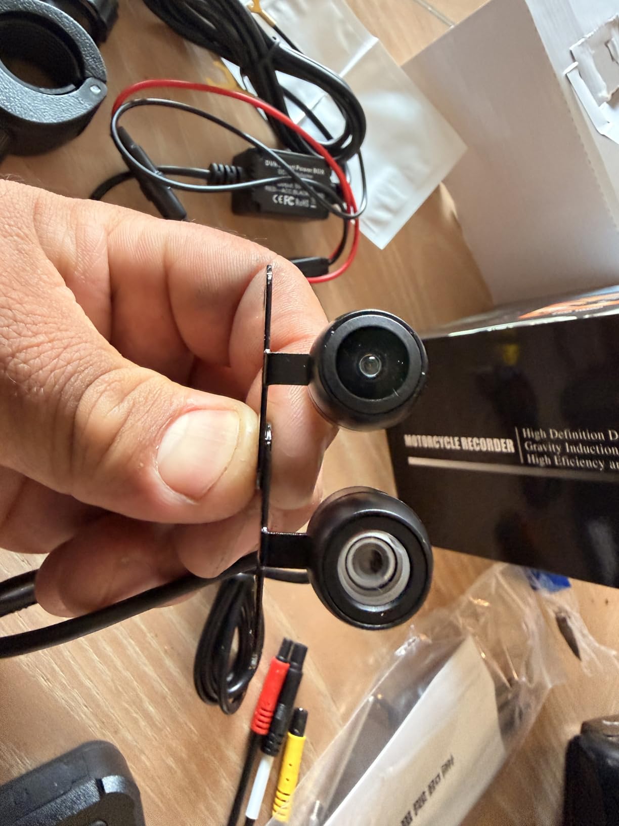 Motorcycle Dash Cam Dual HD Camera Front and Rear View, 3