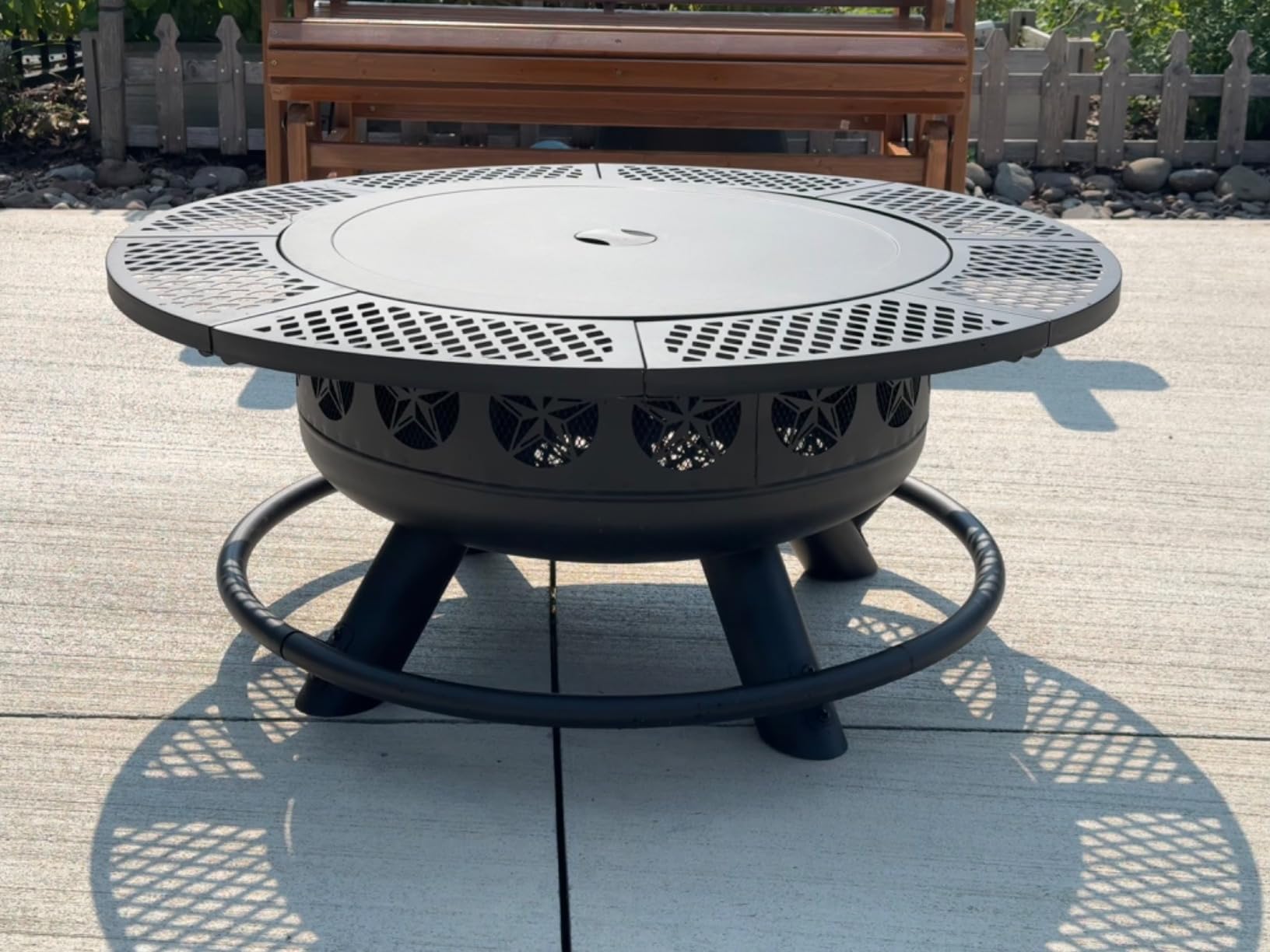 Verdeluxe 47 Inch Outdoor Fire Pit with 2 Grills, Extra Large BBQ Firepits customer photo 2