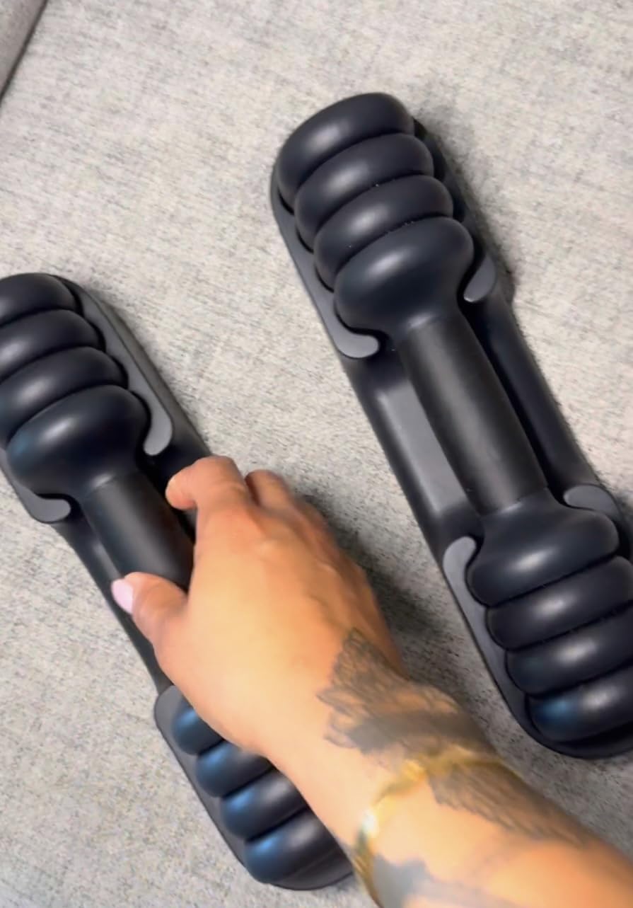 YOTTOY Adjustable Dumbbell Set of 2, 4-in-1 Hand Weights for Women at Home, Compact Free Weights Dumbbells Set with Soft Grip and Base, 2-5 lbs Each for Home Gym customer photo 1