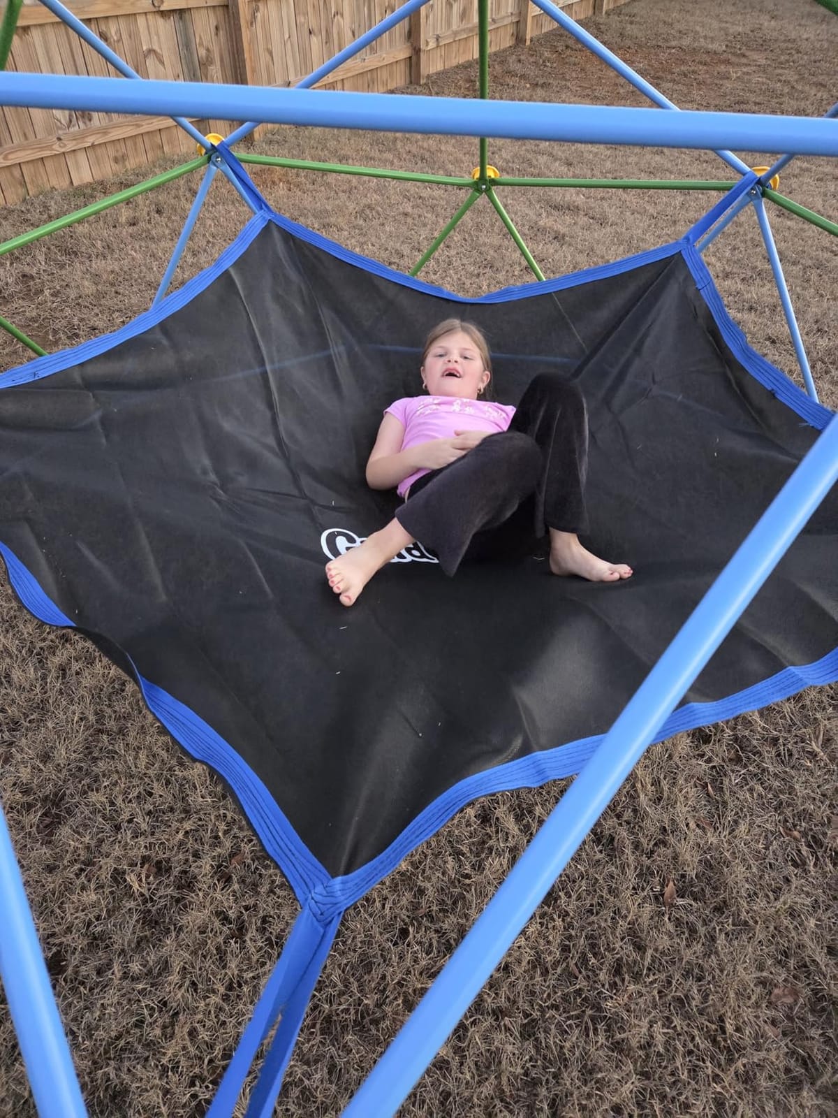 GVDV 10 FT Climbing Dome with Hammock, Jungle Gym for Kids, Green & Blue customer photo 1