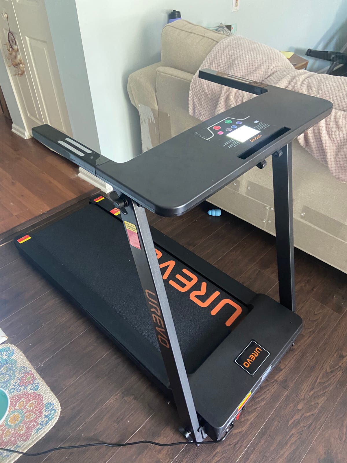 UREVO CyberPad Smart Walking Pad with 14% Auto Incline, Brushless Motorized Under Desk Treadmill for Home Office Fitness, Elegant Speed Lights, Spacious Surface, Digital Controller, AI-Powered App customer photo 2
