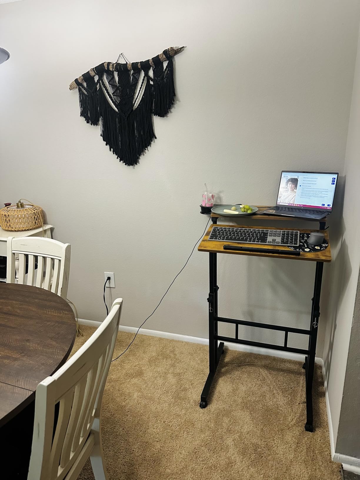 Enayplon Small Standing Desk with Wheels, Mobile Stand Up Desk, Portable Standing Table on Wheels for Walking Pad, Rolling Computer Desk Adjustable Height, Tall Table customer photo 1