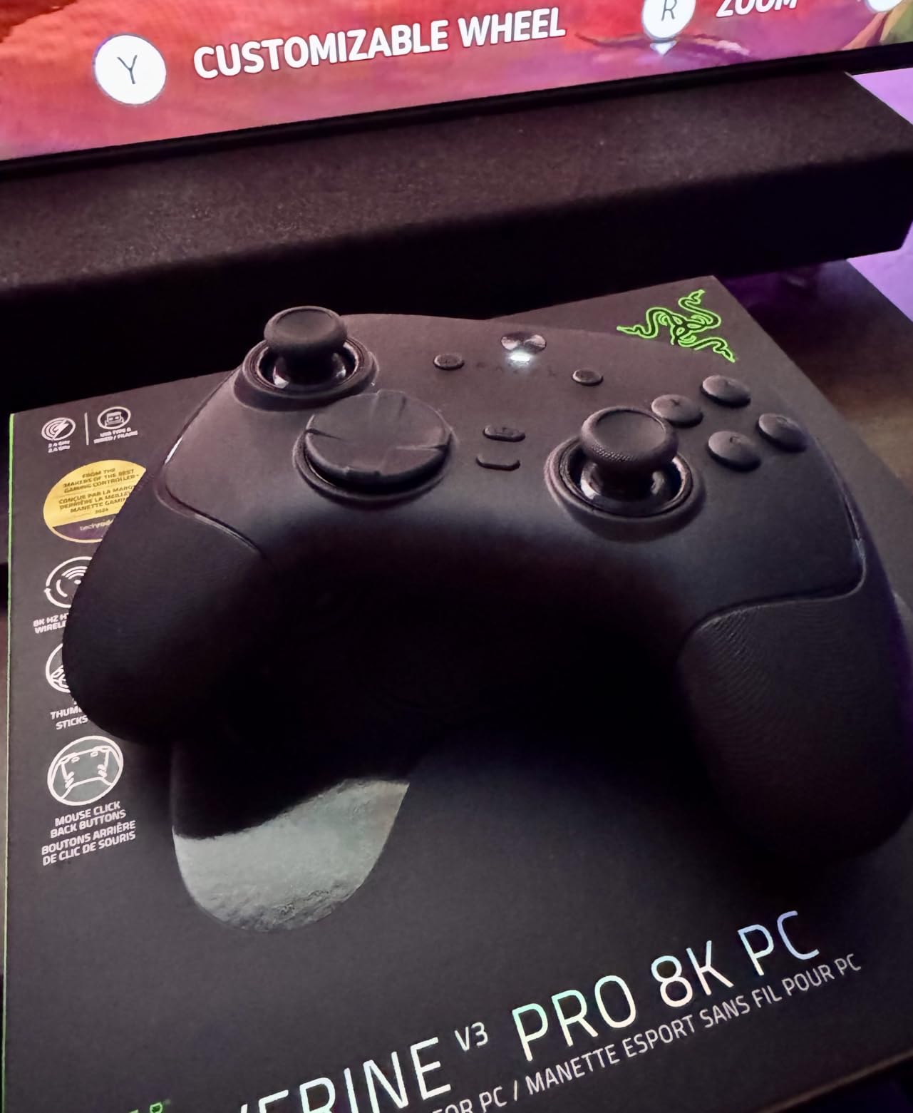 Razer Wolverine V3 Pro 8K PC Wireless Gaming Controller, Black | 8000 Hz Polling Rate, TMR Thumbsticks with Swappable Caps, 36 Hr Battery, 6 Remappable Buttons, Fast Triggers, Carrying Case customer photo 2