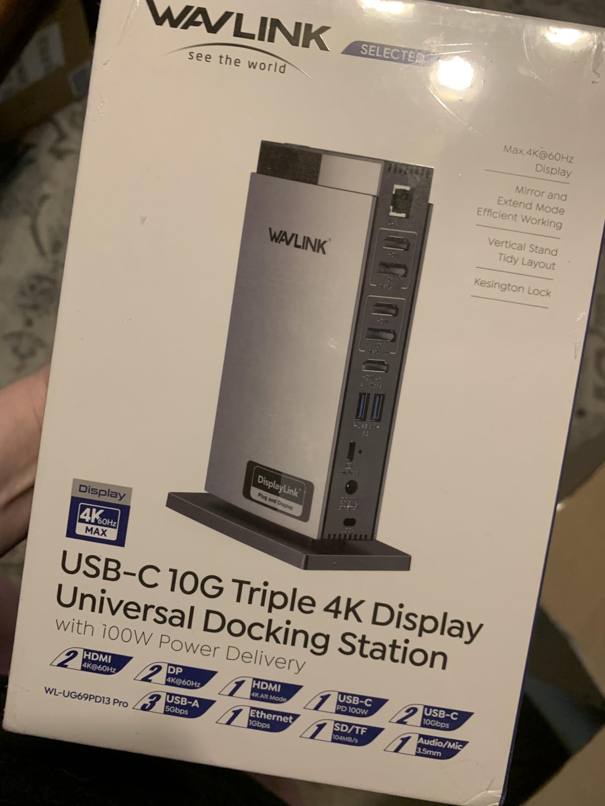 WAVLINK Docking Station 3 Monitors, Triple 4K@60Hz for MacBook M1/M2/M3/M4/Windows, Displaylink Dock with 3X HDMI or 2X DisplayPort, 130WPD,5 USB Ports, Ethernet, Audio, SD/TF customer photo 2