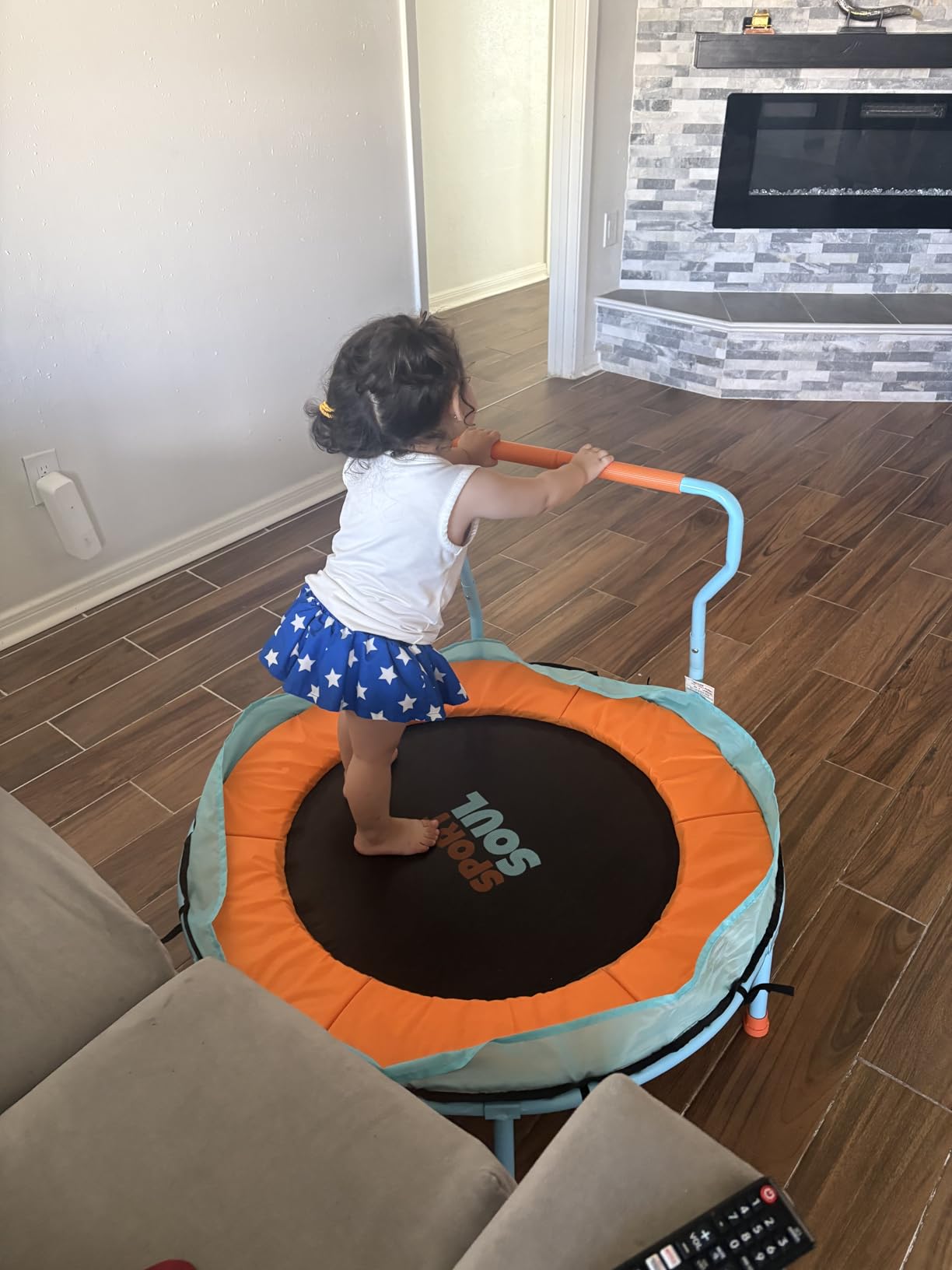 SPORTSOUL Mini Trampoline for Kids 3-6 with Super Safe Foam Handle Bar customer photo 1