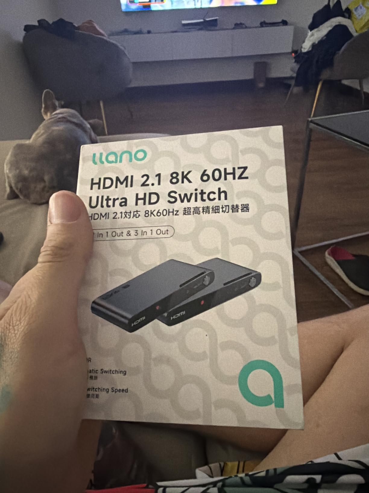 llano HDMI 2.1 Switch 3 in 1 Out, 8K@60Hz with Remote, 4K@120Hz/240Hz, VRR, HDR10+, Dolby Atmos, CEC, 48Gbps,HDMI Switcher for PS5, Xbox, Switch, Roku, Fire Stick, Apple TV, Aluminum Alloy Case customer photo 2