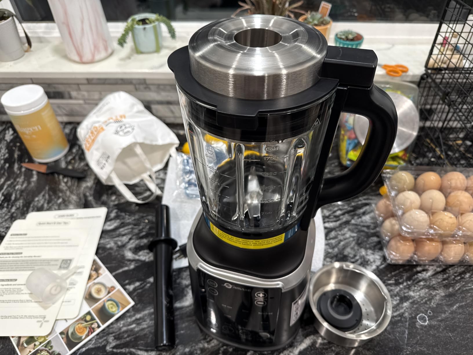 Glass Blenders for Kitchen with Tamper, Blender for Smoothies, Professional Blenders 1500W Motor, 9 Adjustable Speeds, 14 Preset Programs, High-Speed Heating Blender for Nut Milk, Soups, Sauces & More customer photo 1