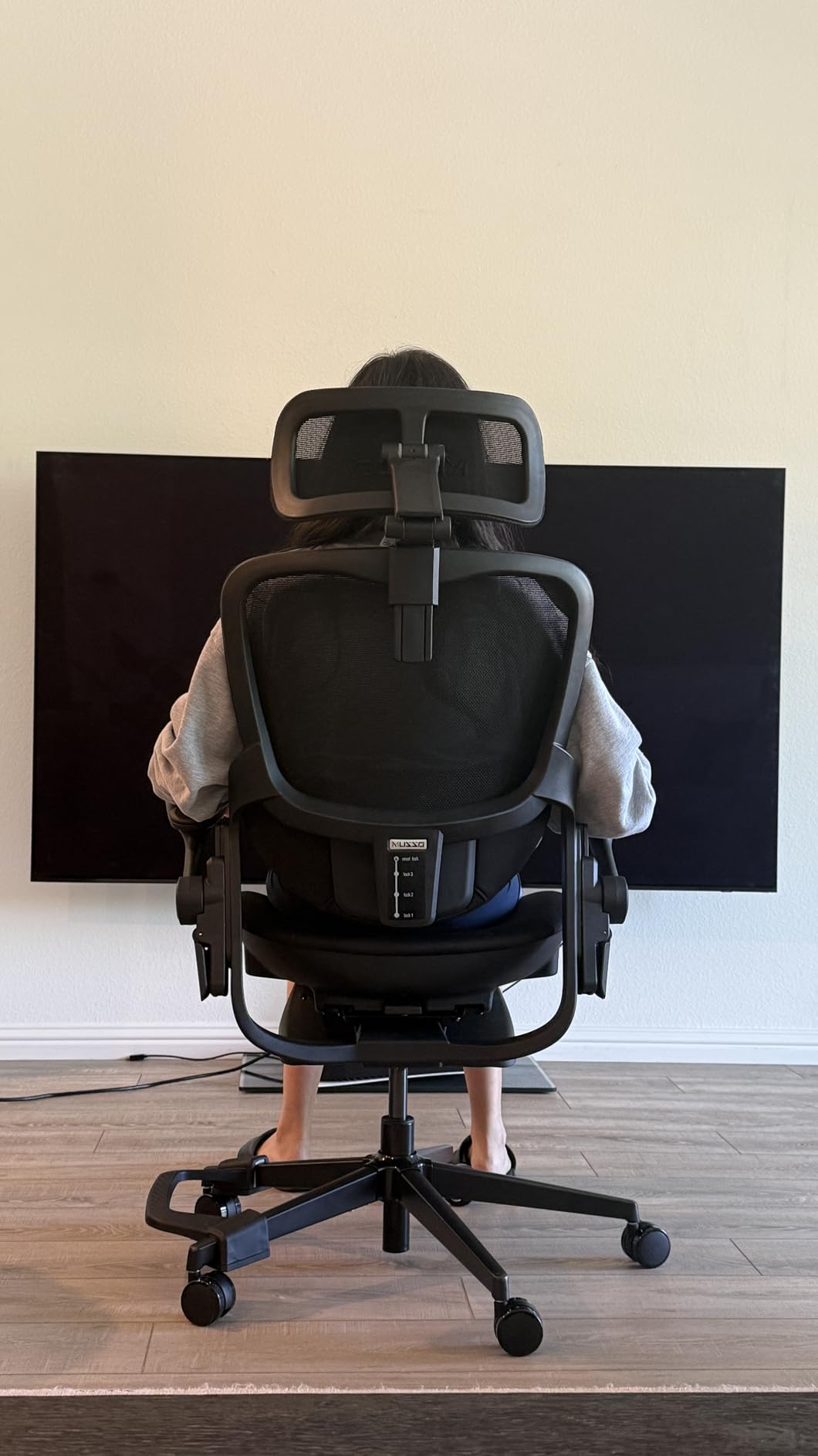 MUSSO E80 Muse Petite Ergonomic Office Chair for Women & Small Frames Black | 3-Level 3D Lumbar Support; 4D Headrest; 90 Degree Flip-Up Arms & Footrest; 135 Degree Recline; Breathable Mesh customer photo 1