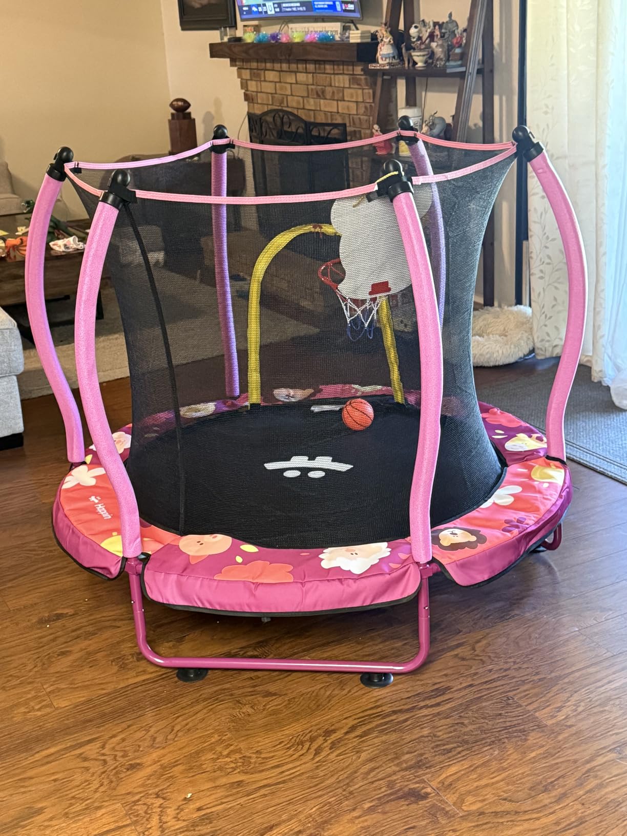 Happin® 55’’ Trampoline for Kids with Safety Enclosure, Indoor & Outdoor Toddler Trampoline, Ultra Safe Design with Multi Activity Accessories, Perfect Toddler Gift for Boys & Girls Ages 1–8 customer photo 2