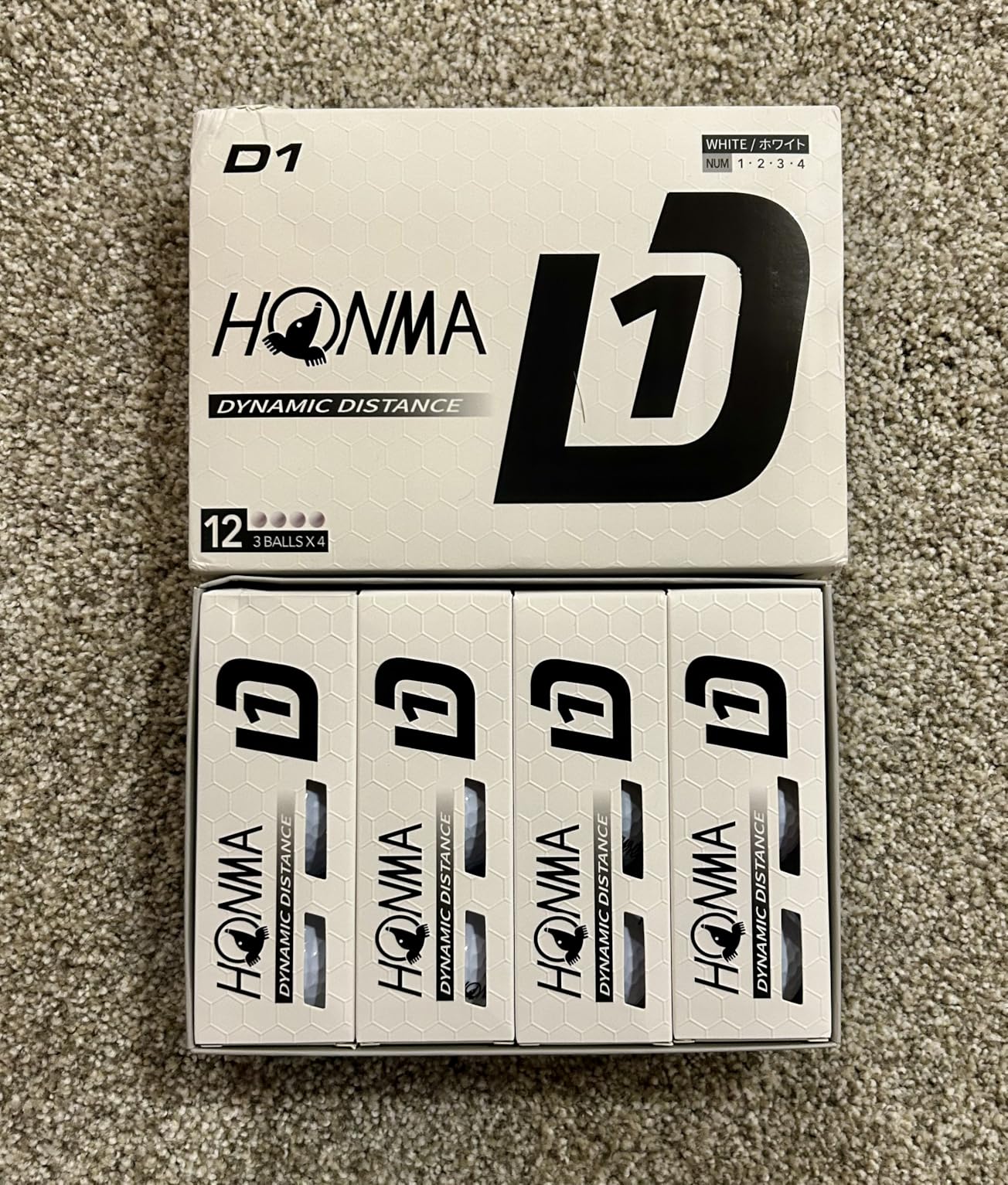 Honma D1 Distance Golf Balls, White & Multi-Color Options, 1 Dozen customer photo 2