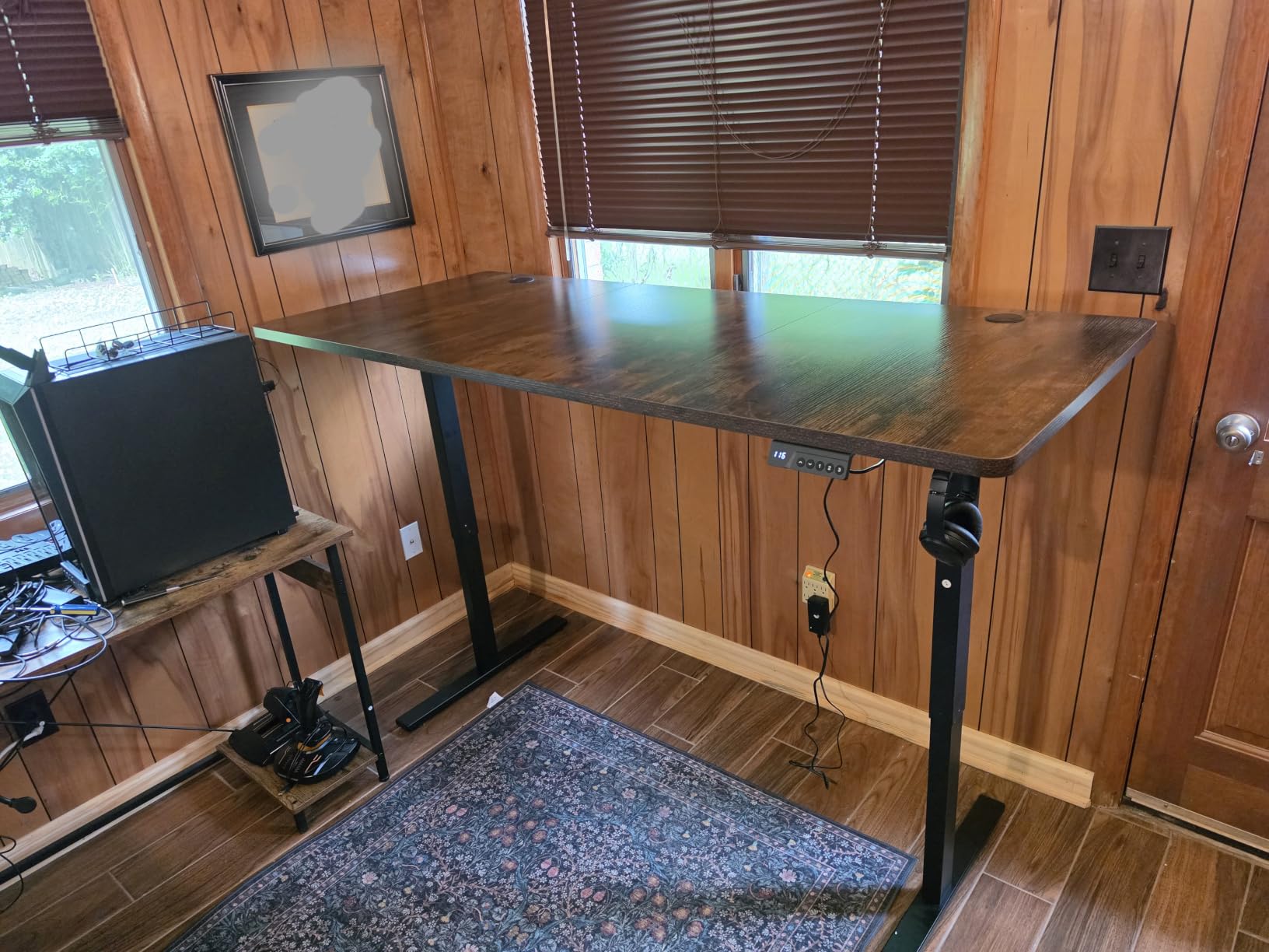 Brown 60x28 in Electric Standing Desk, 1 Inch Thick Tabletop customer photo 1
