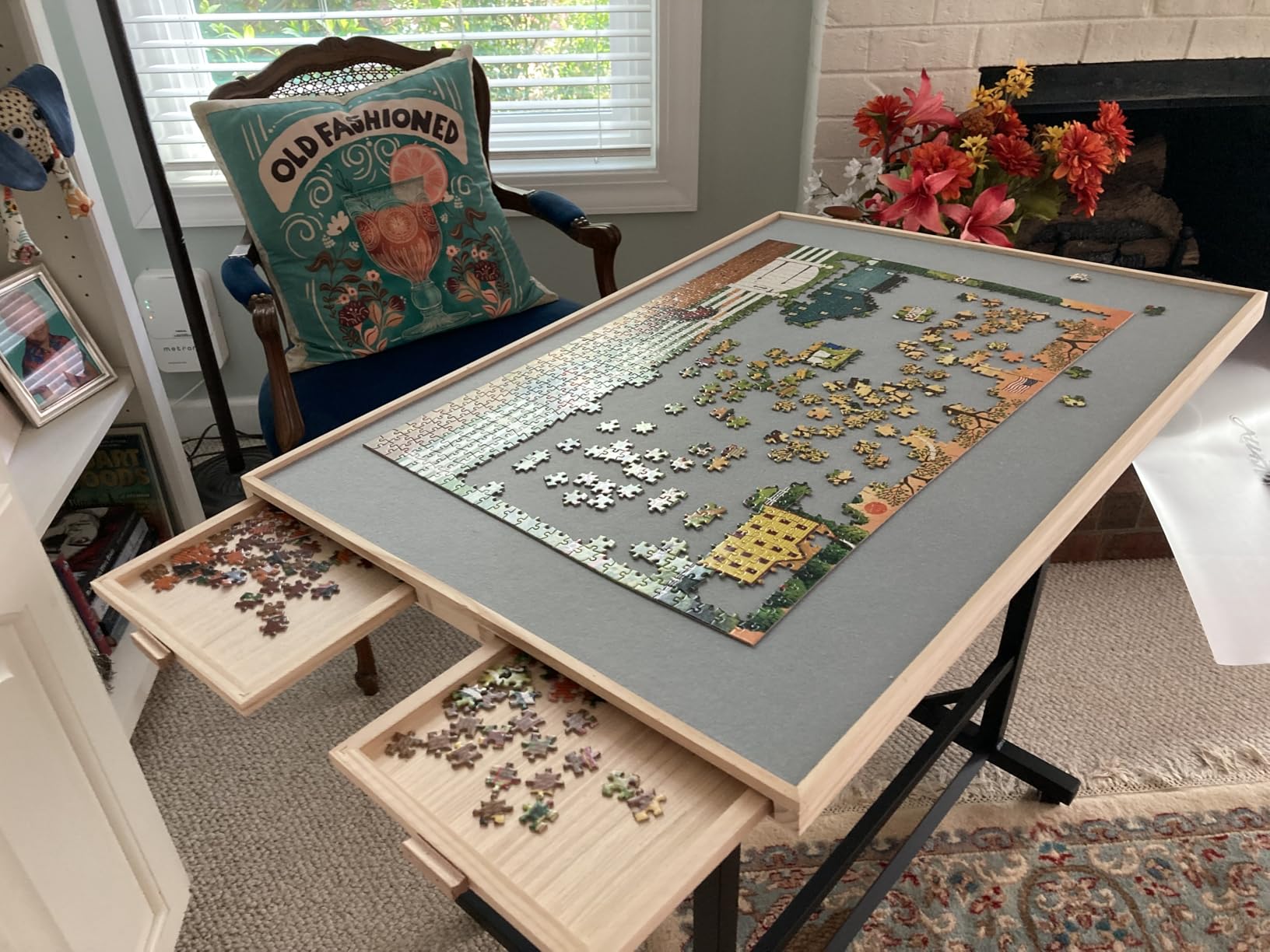 ALL4JIG 1500 Pieces Puzzle Table with Legs and Wheels,24.92