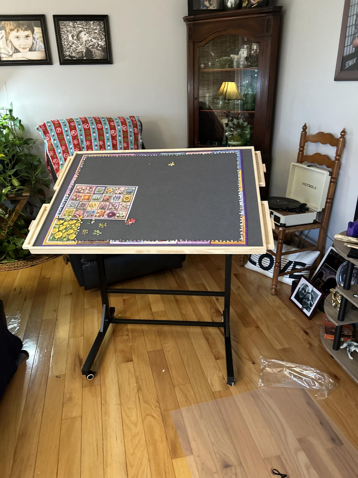 ALL4JIG 1500 Pieces Puzzle Table with Legs and Wheels,24.92