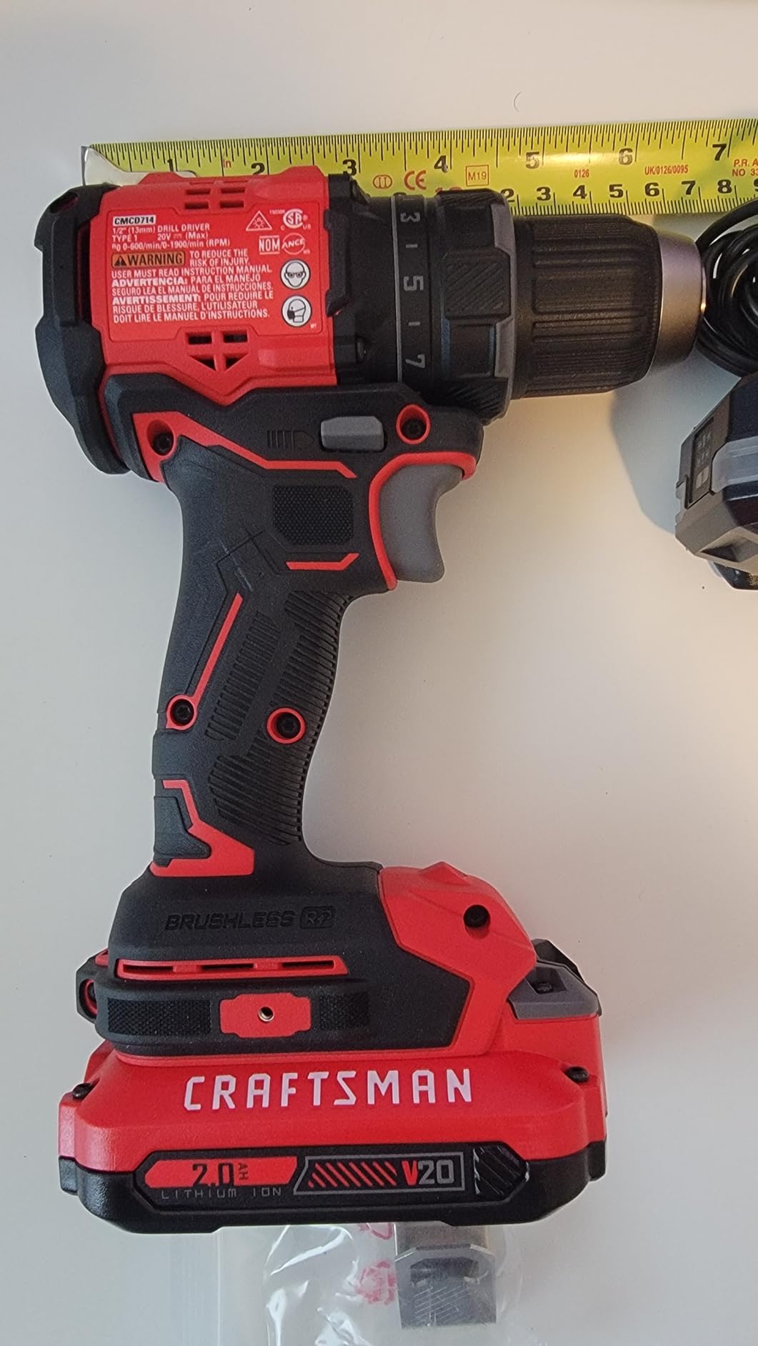 CRAFTSMAN V20 BRUSHLESS RP Compact Drill/Driver, Variable Speed Trigger, Built In LED, Includes Battery and Charger (CMCD714D1) customer photo 1