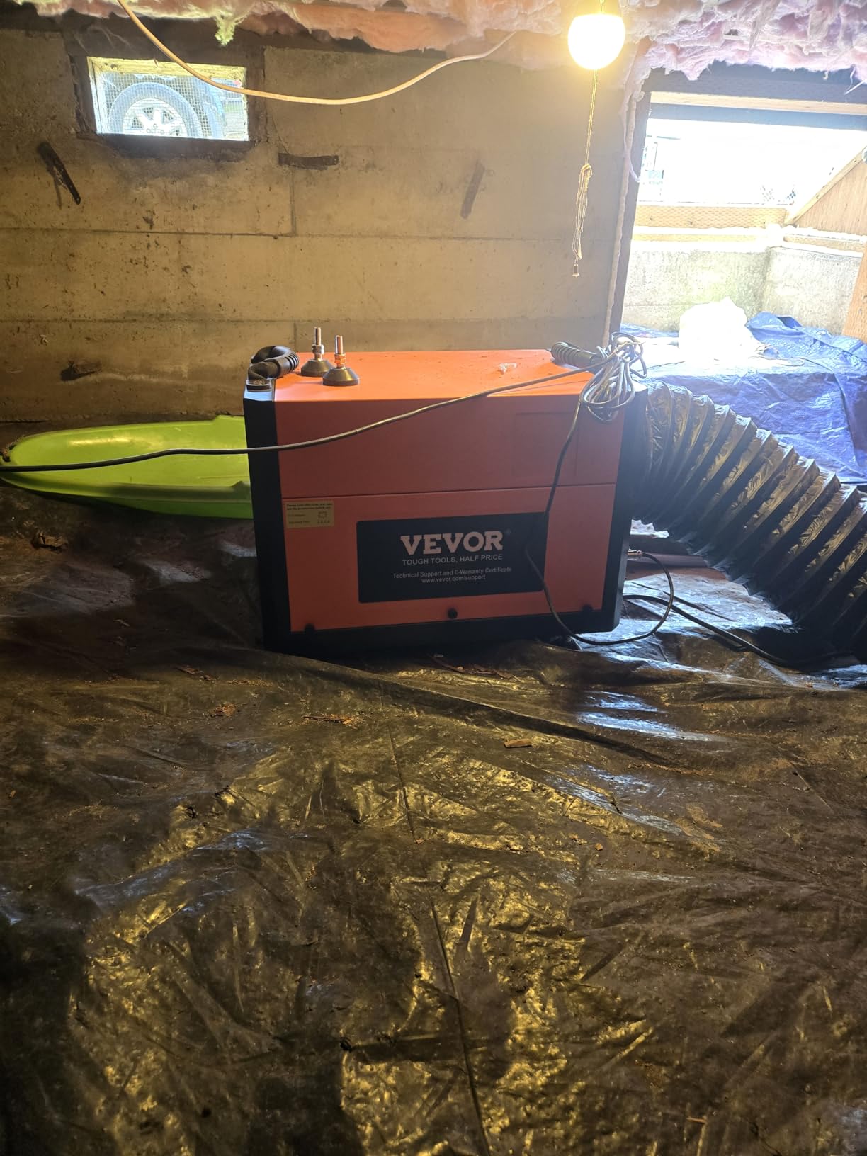 VEVOR 125 Pints Commercial Dehumidifier, with Drain Hose for Crawl Space | Portable for Basement Storage Room, Industrial Grade, Auto Defrost / Drainage, Heavy-Duty Galvanized Steel, LED Indicate customer photo 2